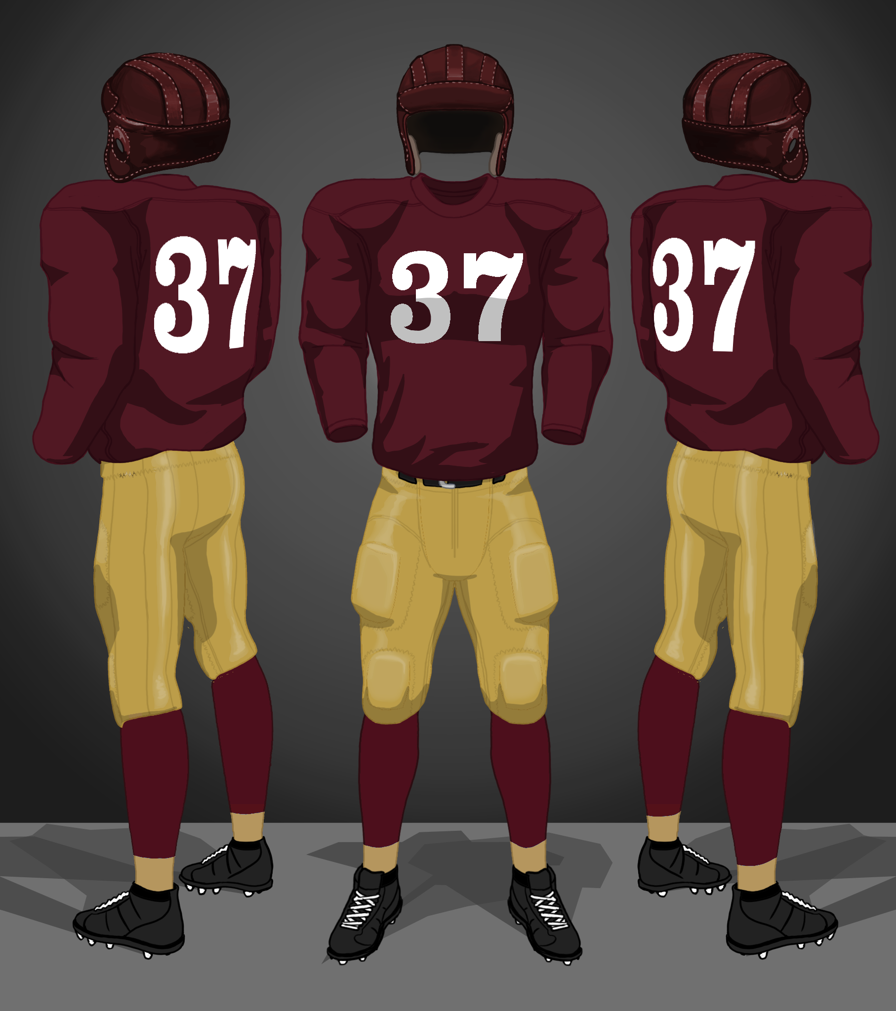 1941-1948 (the Redskins used both curly and block fonts throughout the 1930s and 40s, including in the same game and on the same jersey for some players)