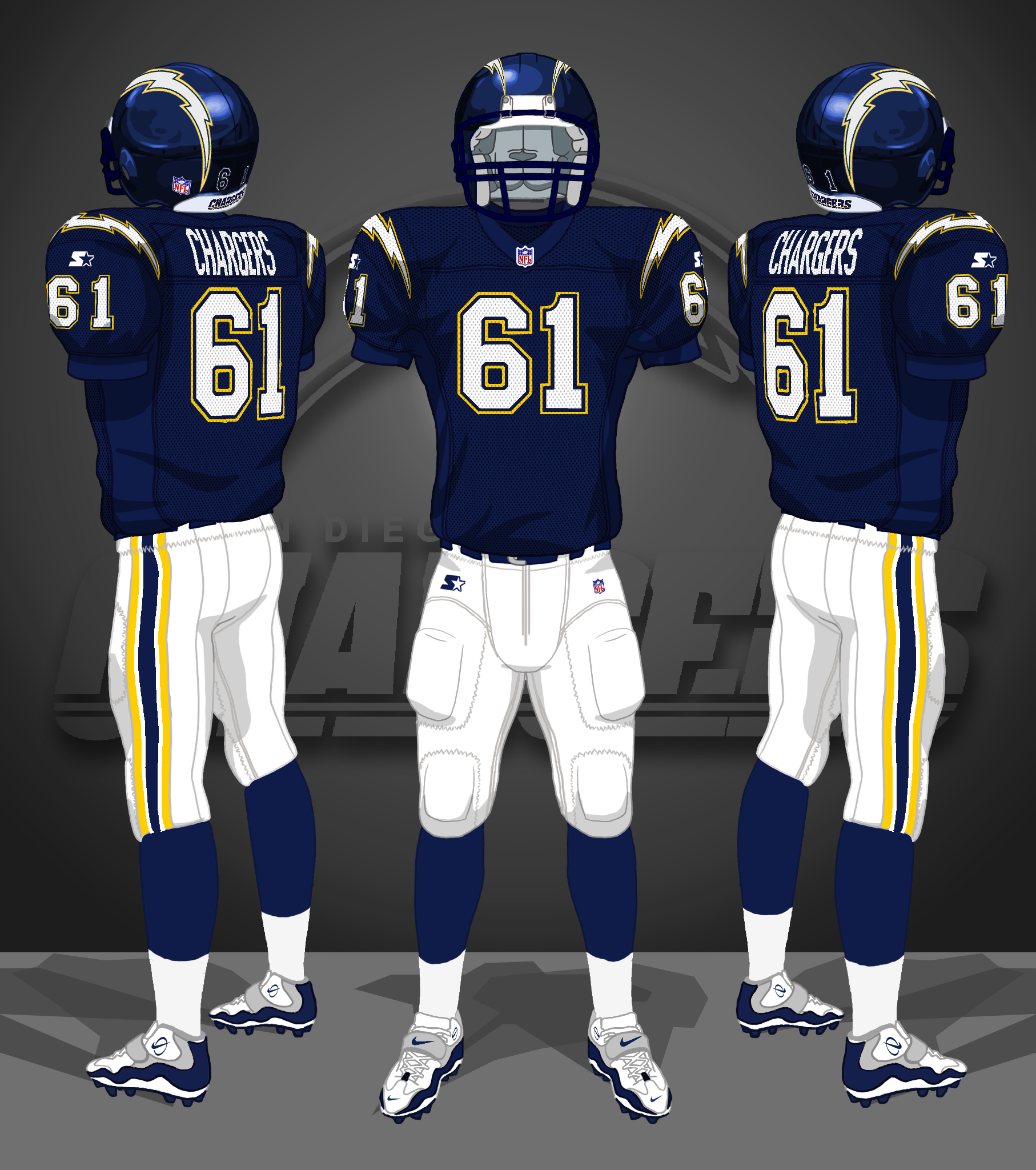 1988-1992 navy blue jerseys, white pants