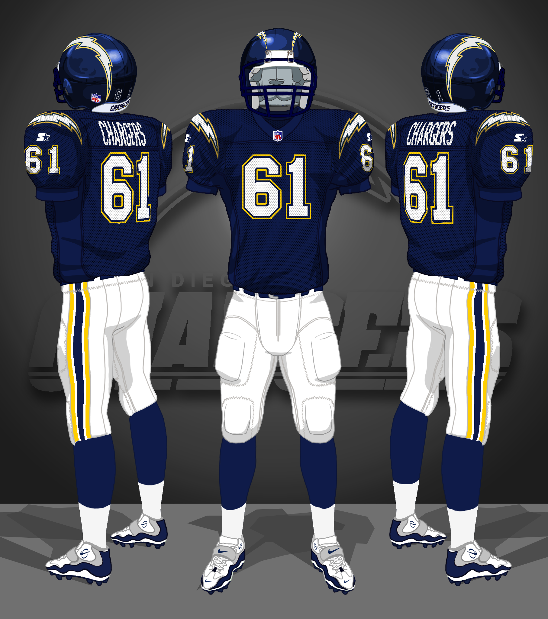 1988-1991 navy blue jerseys, white pants