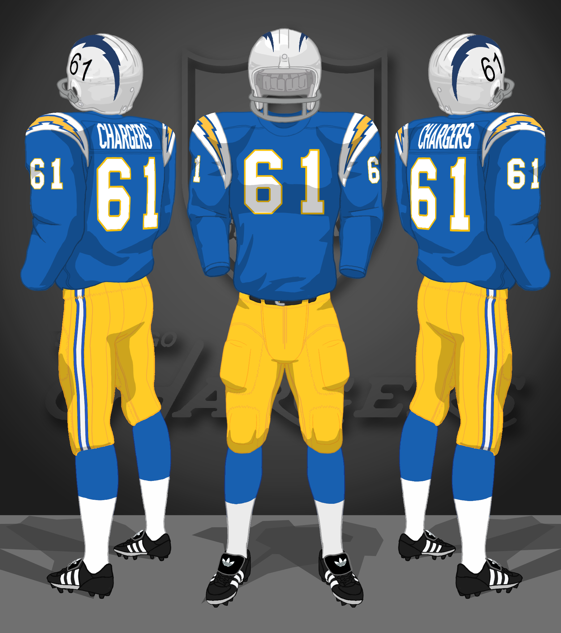 1966, blue jerseys, yellow pants
