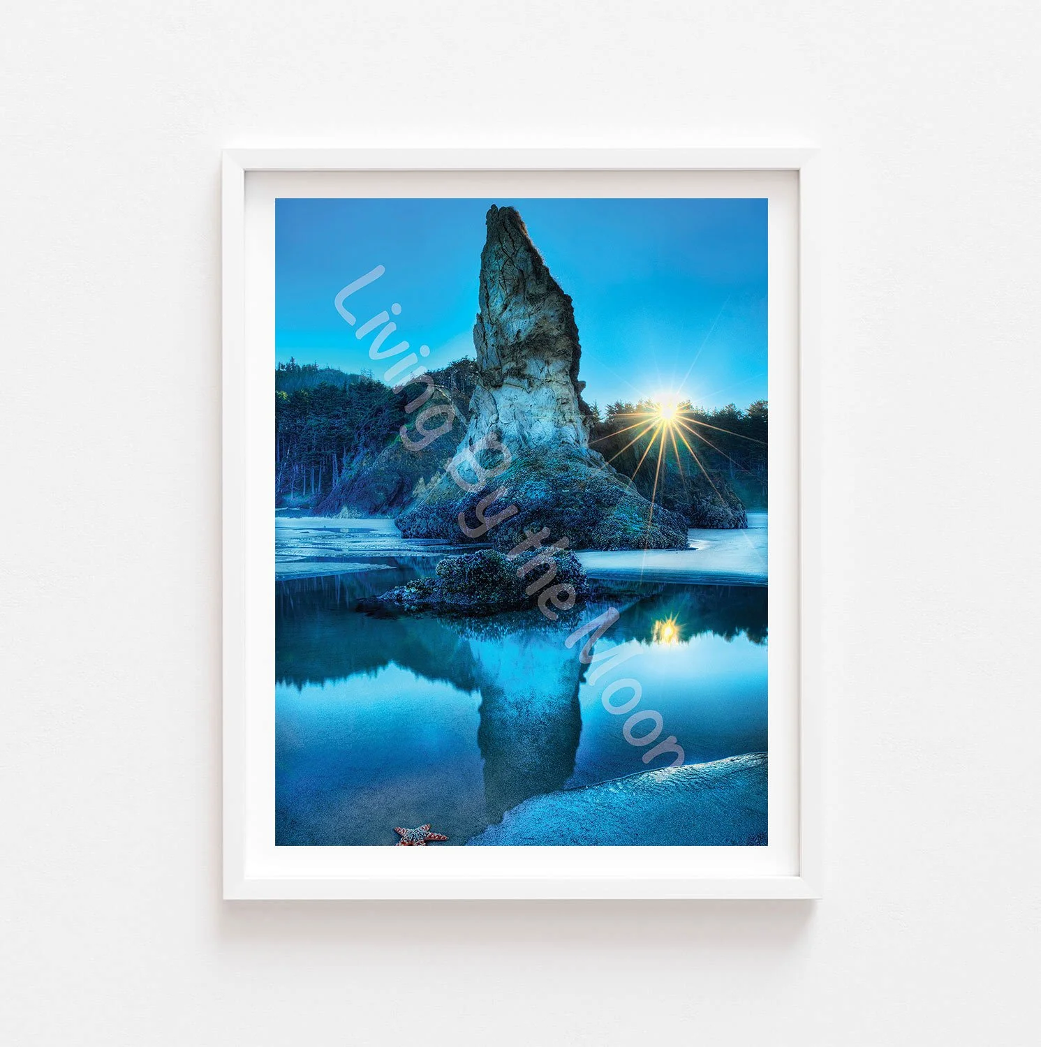 Morning Sunburst Print White Frame Digital