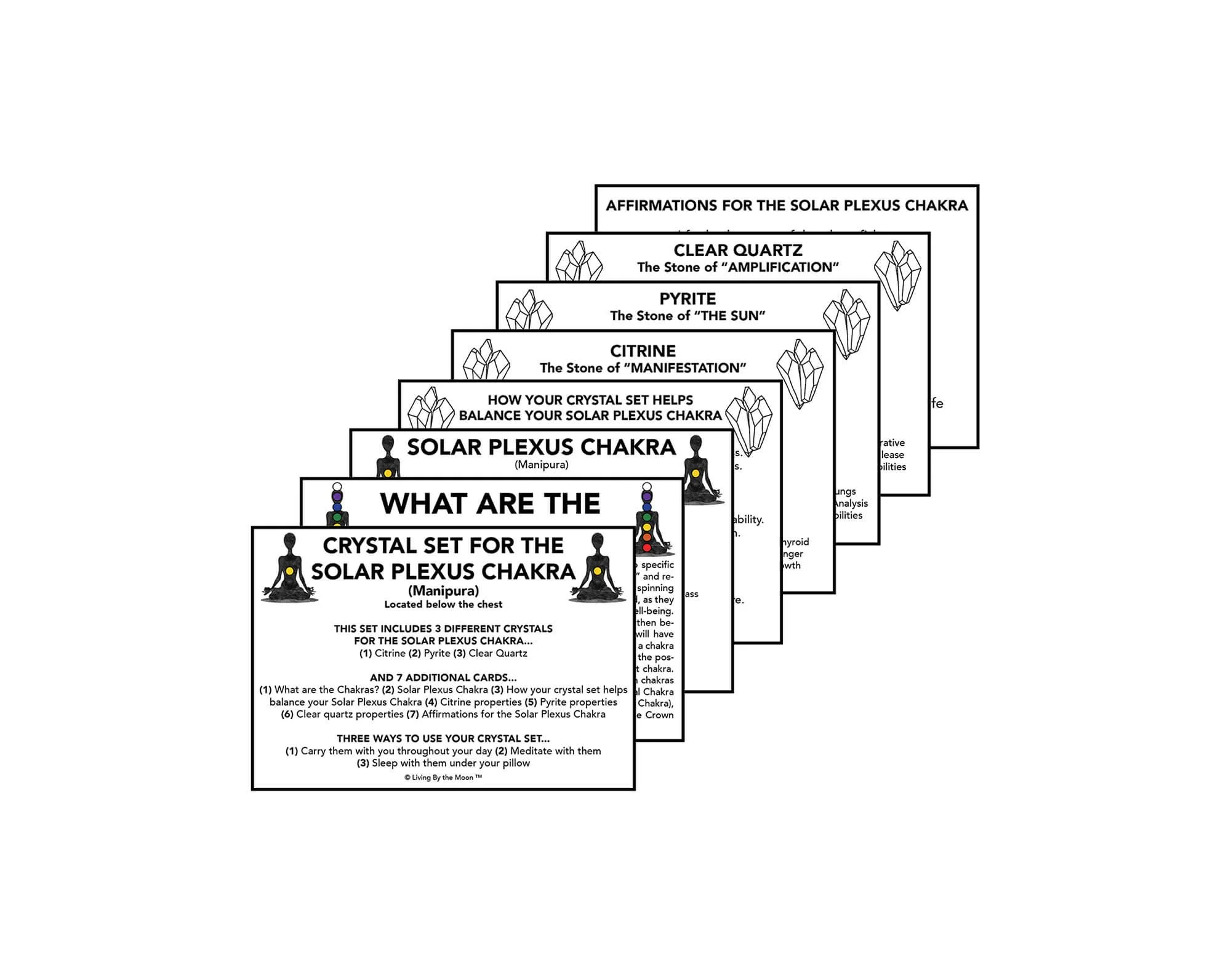 Solar Plexus Chakra Crystal Healing Informational Card Set