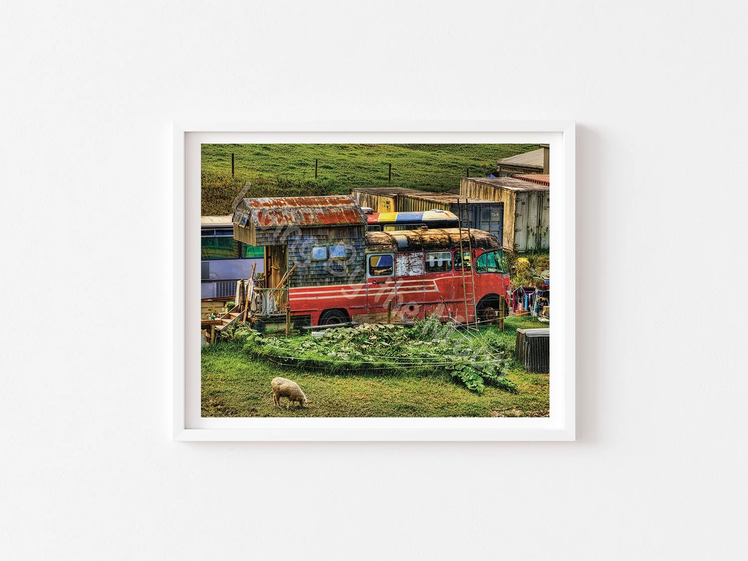 Simple Living Print White Frame Digital