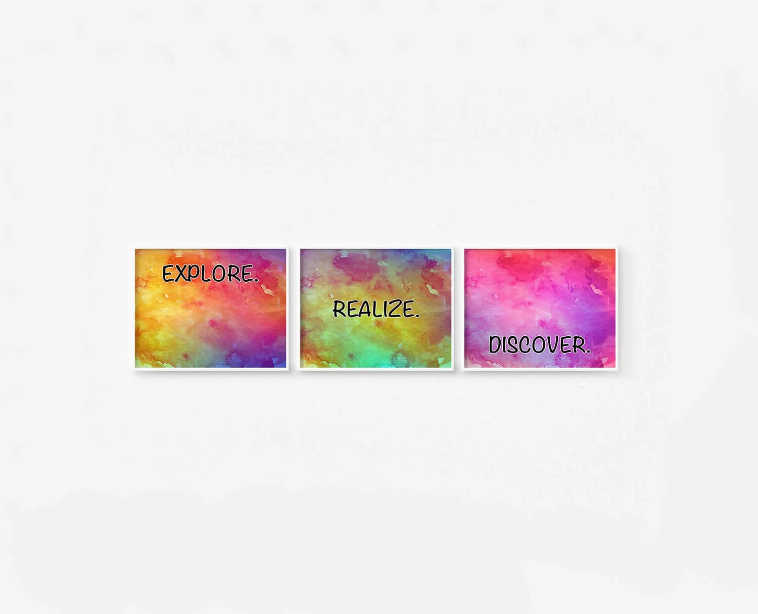 Explore Realize Discover Prints White Frames Digital