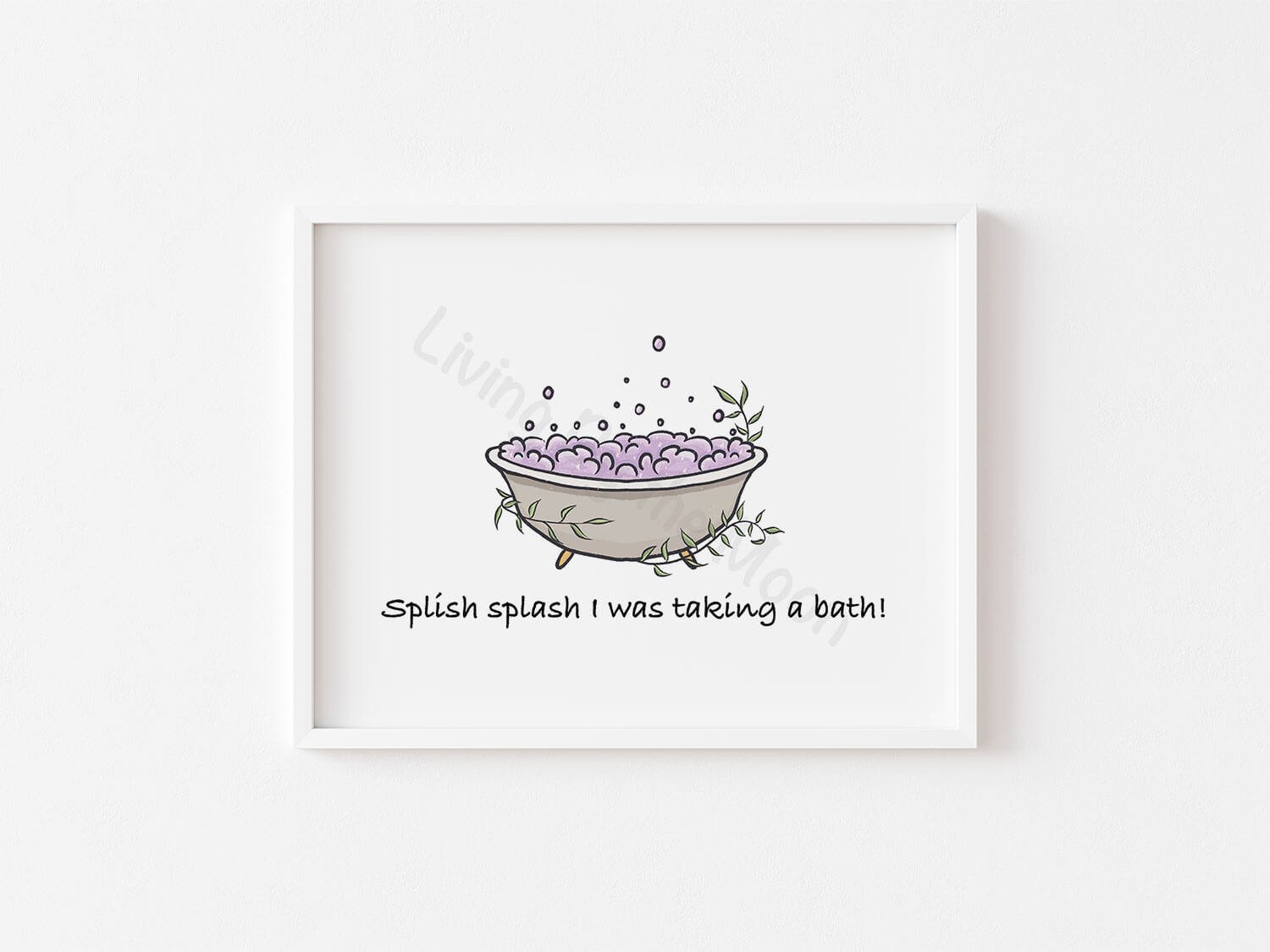 Bath Print White Frame Digital