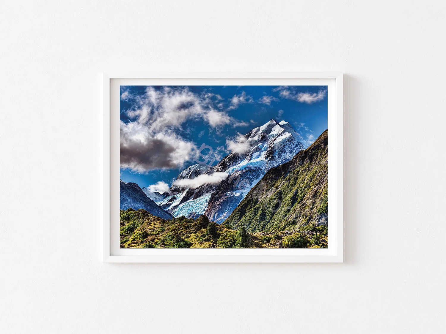Snow Capped Print White Frame Digital