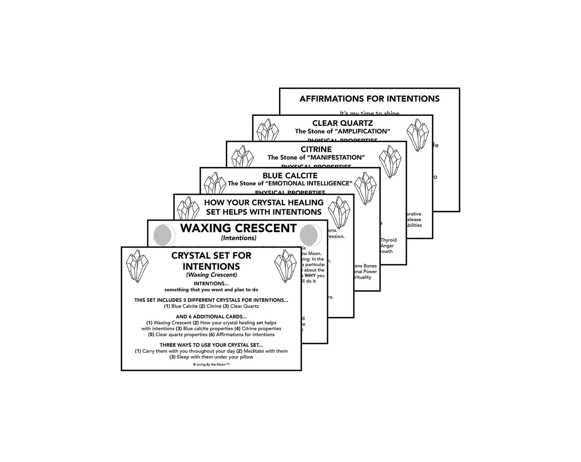 Intentions Crystal Healing Informational Card Set
