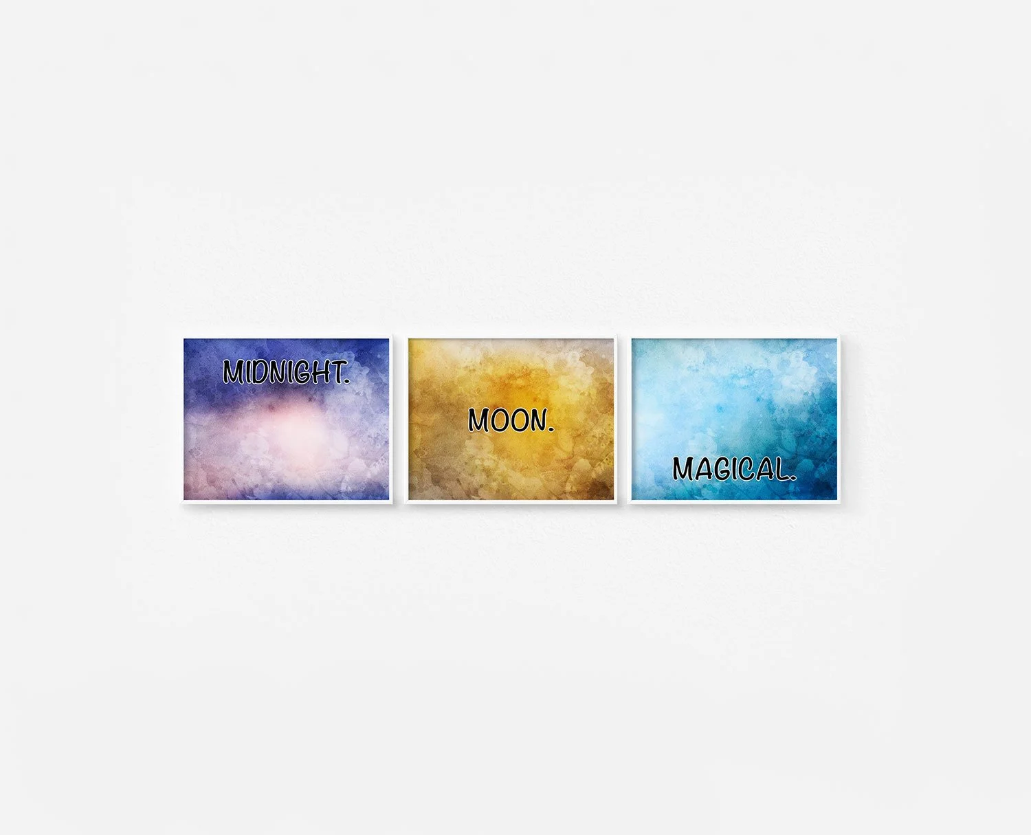 Midnight Moon Magical Prints White Frames Digital