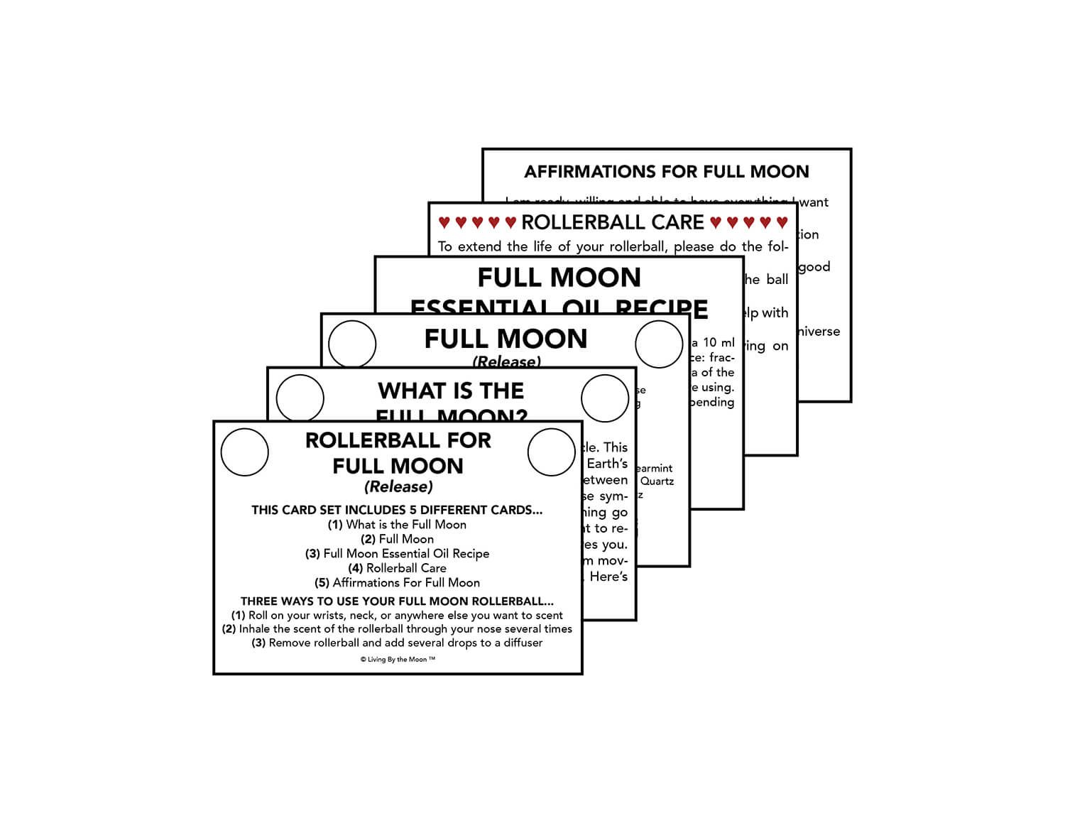 Full Moon Essential Oil Rollerball Informational Card Set Mockup