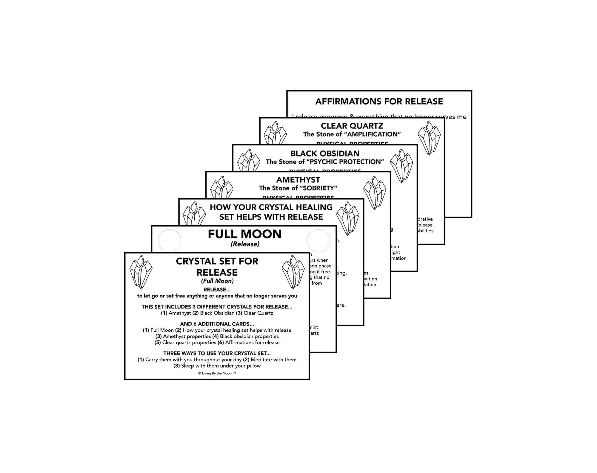 Release Crystal Healing Informational Card Set