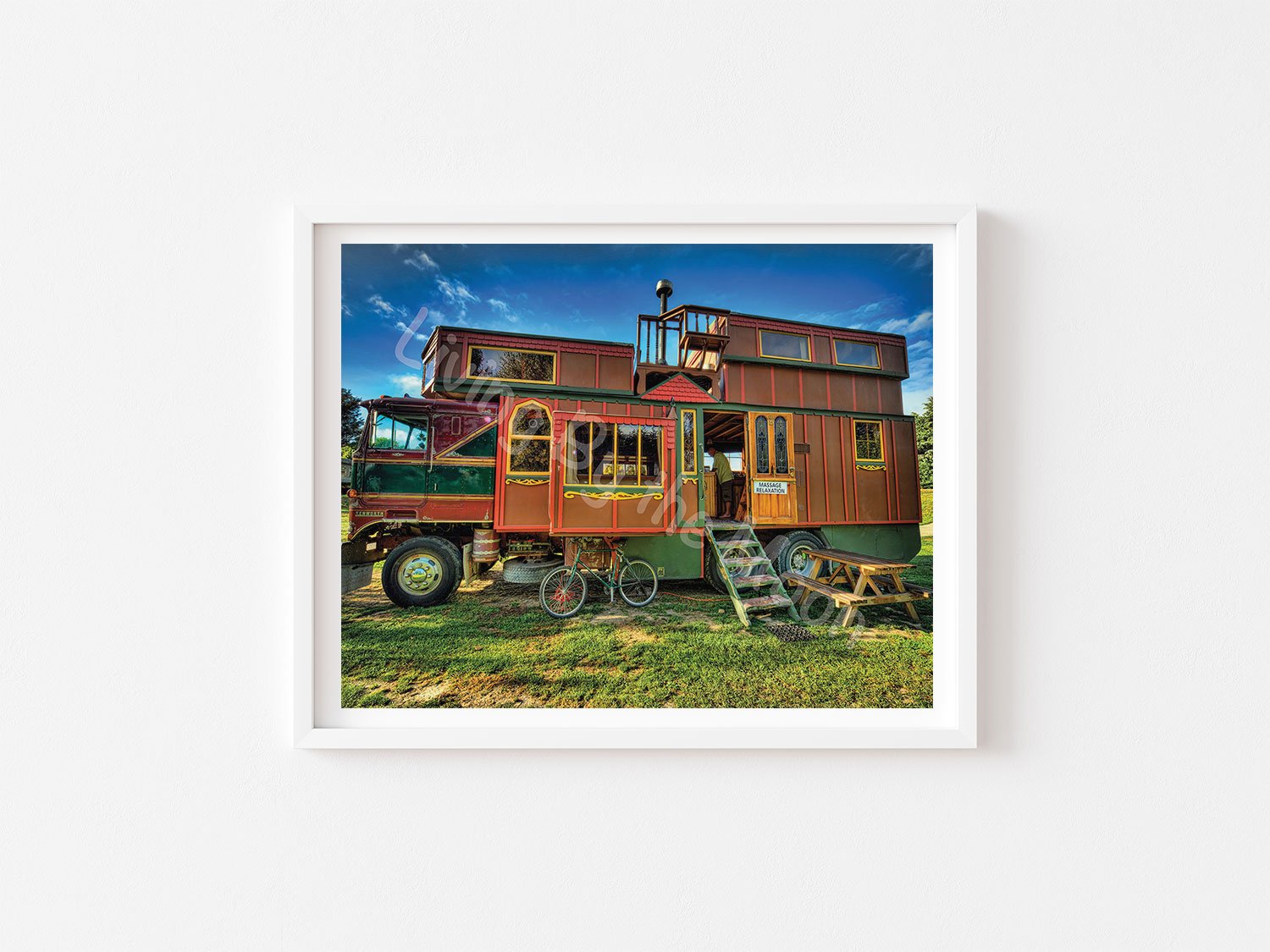 Massage Relaxation Print White Frame Digital