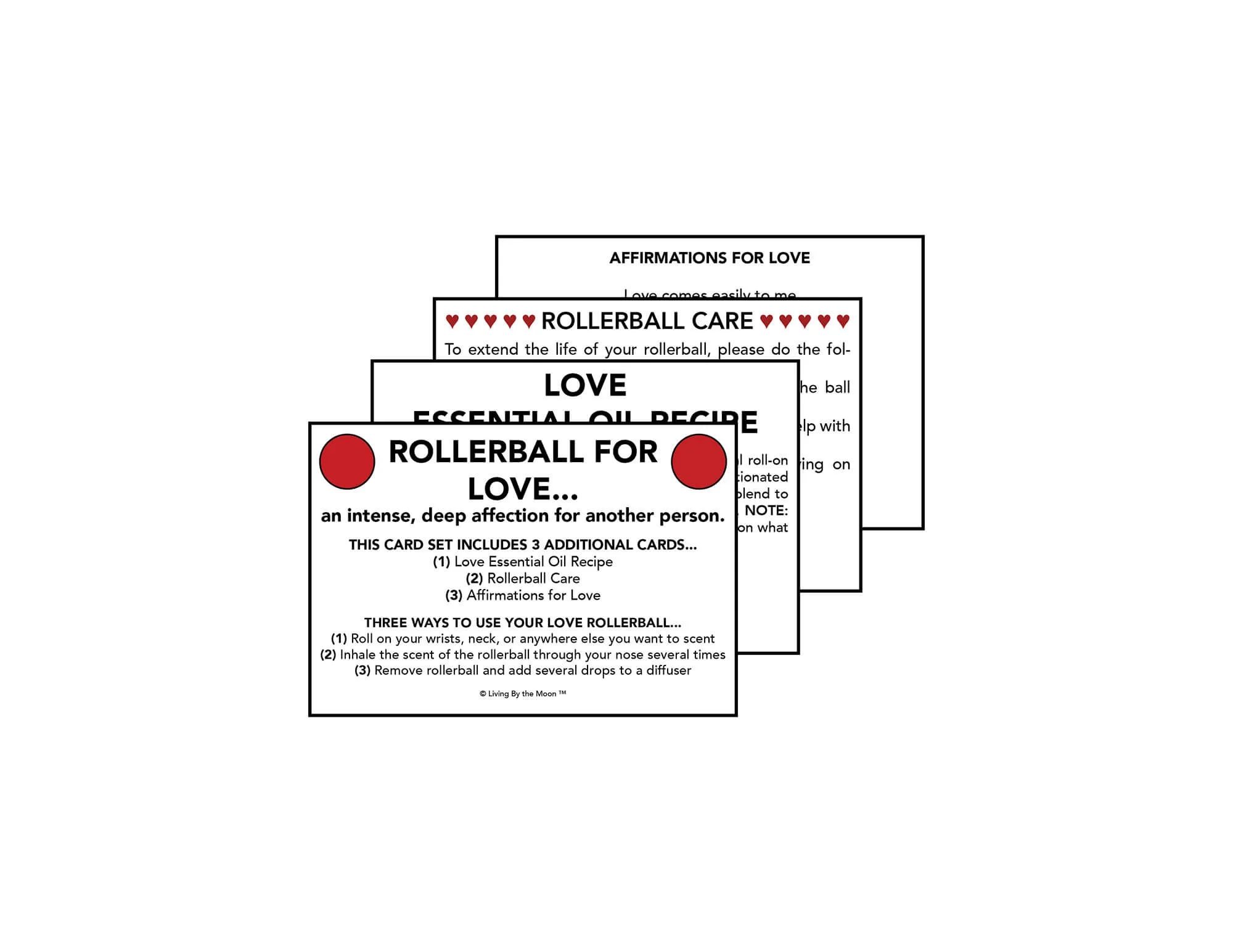 Uplifting Word Love Essential Oil Rollerball Informational Card Set Mockup