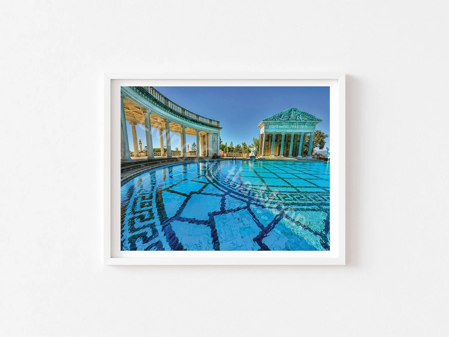 Grecian Waters Print White Frame Digital