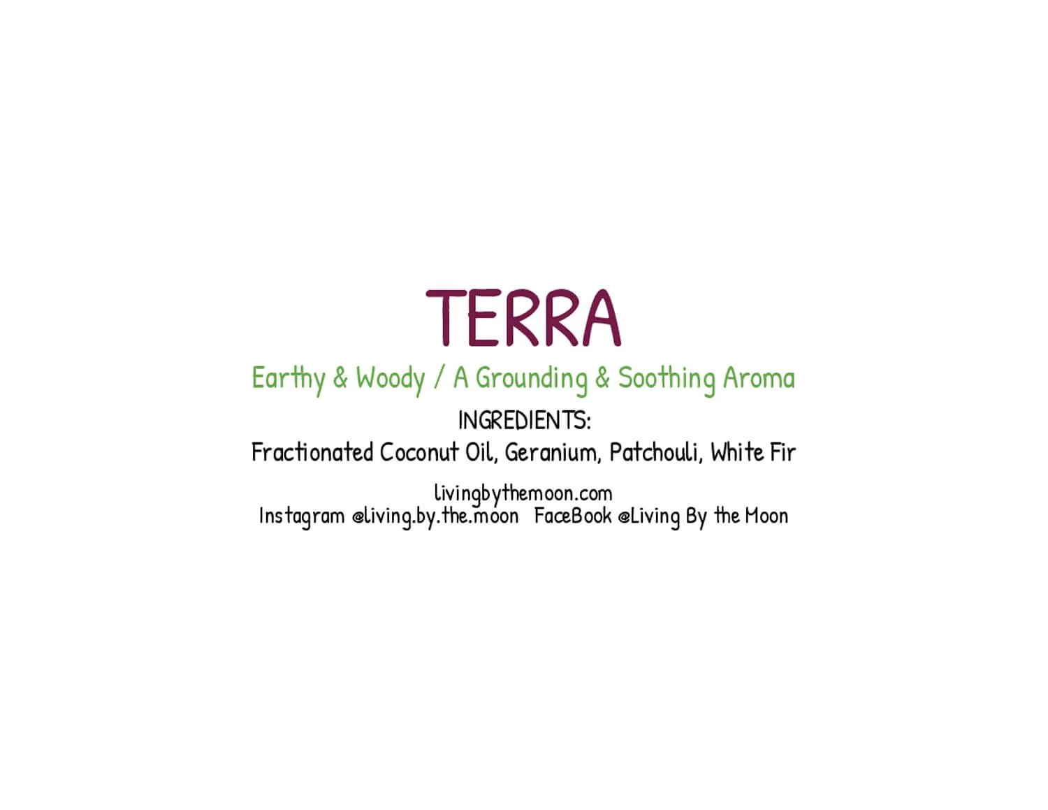 Uplifting Word Terra Essential Oil Rollerball Informational Label