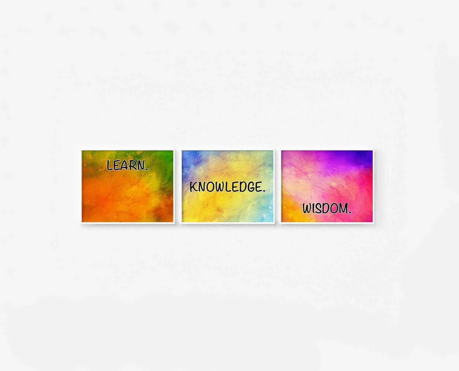 Learn Knowledge Wisdom Prints White Frames Digital