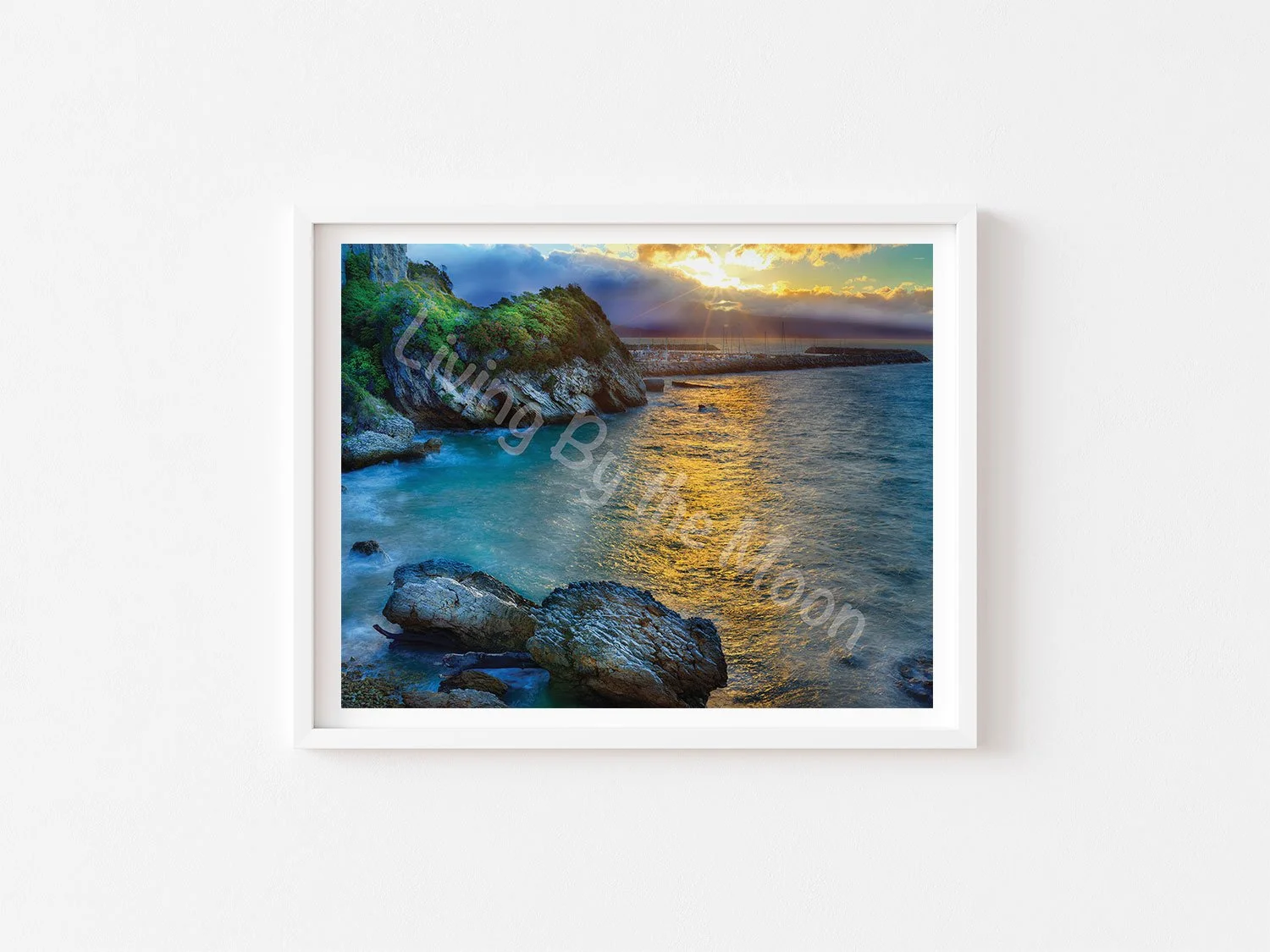 Reflecting Light Print White Frame Digital