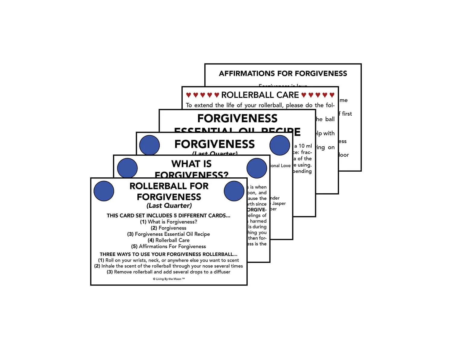 Forgiveness Essential Oil Rollerball Informational Card Set Mockup