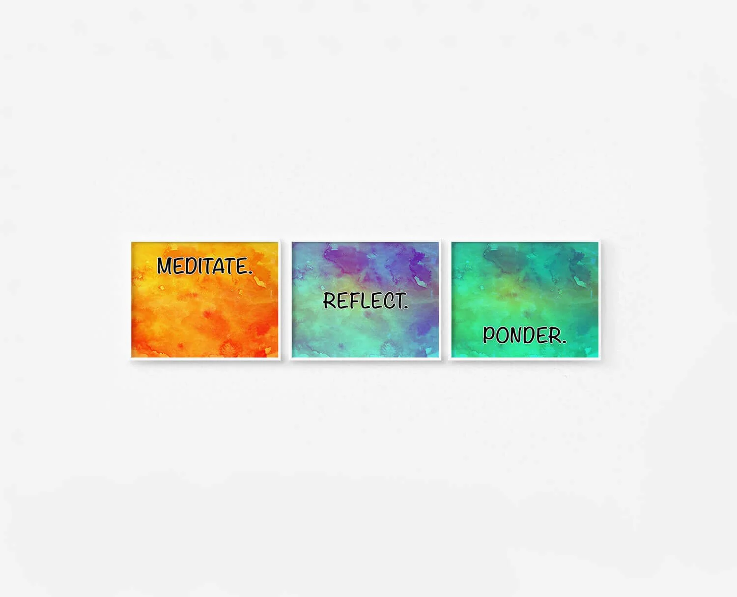 Meditate Reflect Ponder Prints White Frames Digital