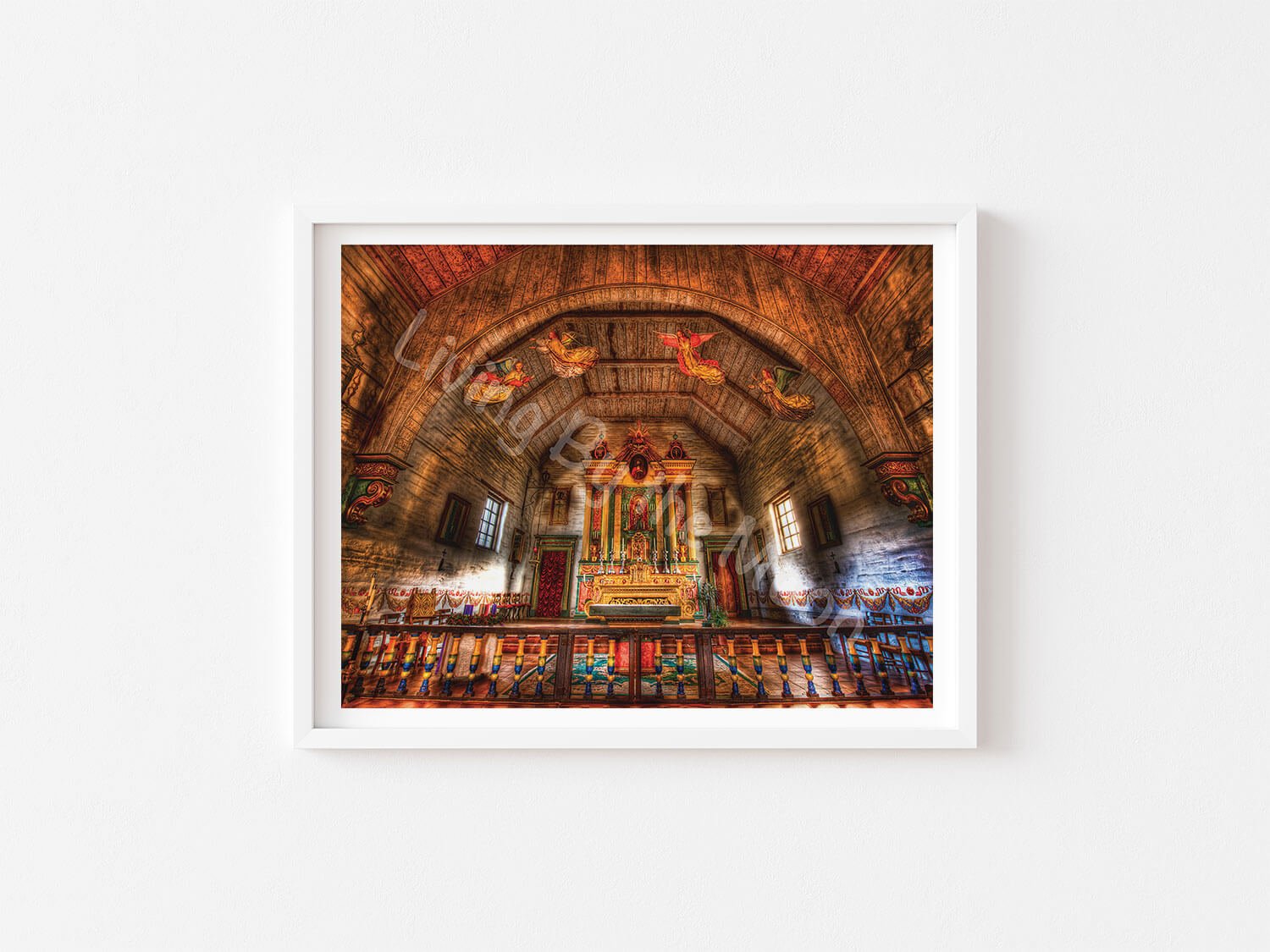 Floating Angels Print White Frame Digital