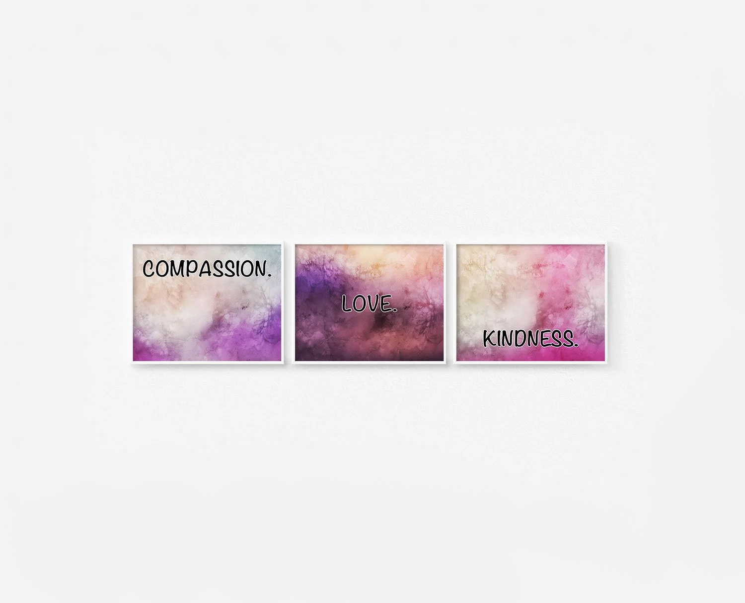 Compassion Love Kindness Prints White Frames Digital