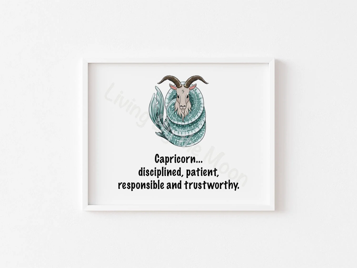 Capricorn Print White Frame Digital