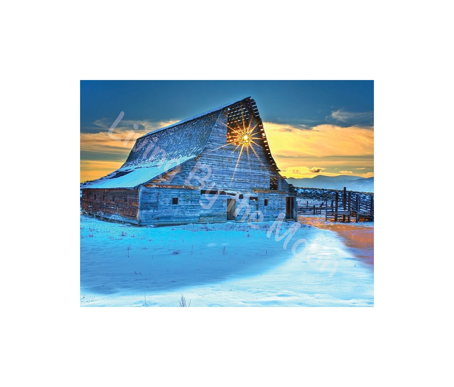 Winter Barn Print Digital