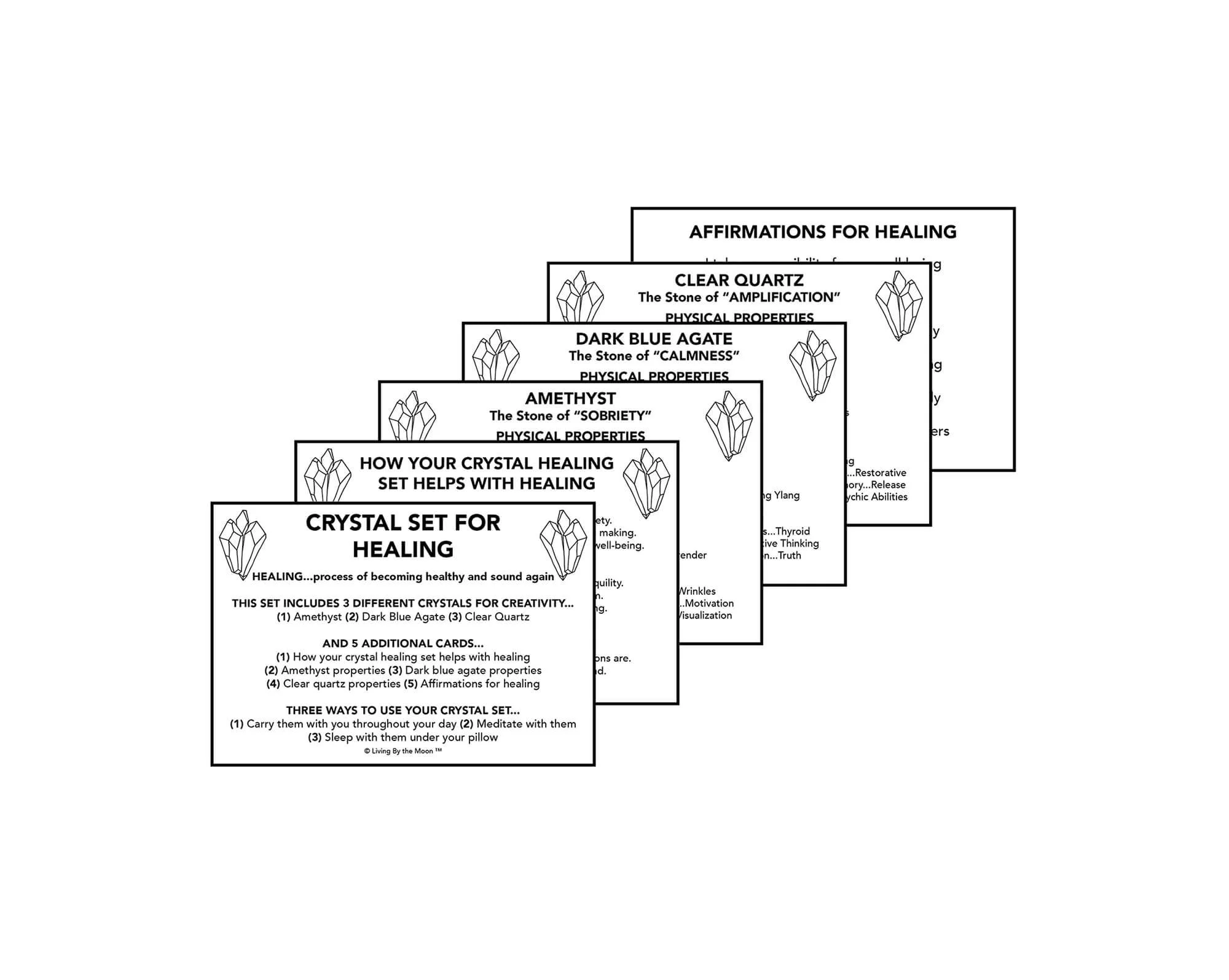Healing Crystal Healing Informational Card Set