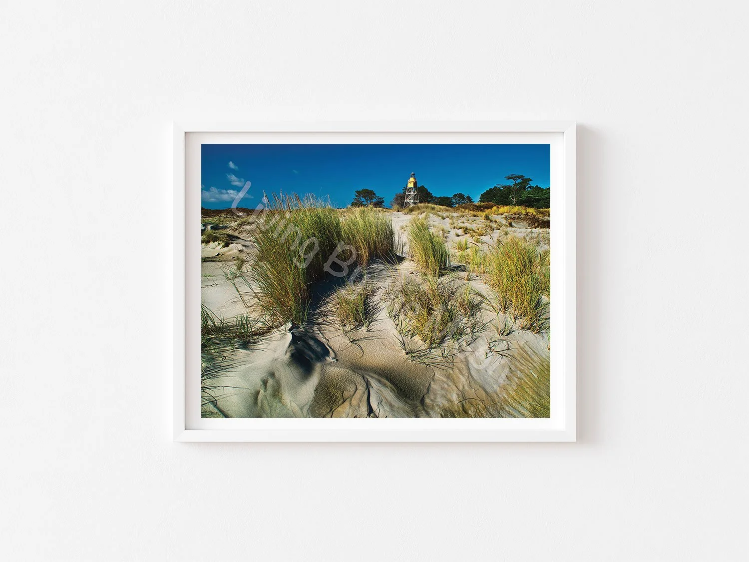 Sandy Beach Print White Frame Digital