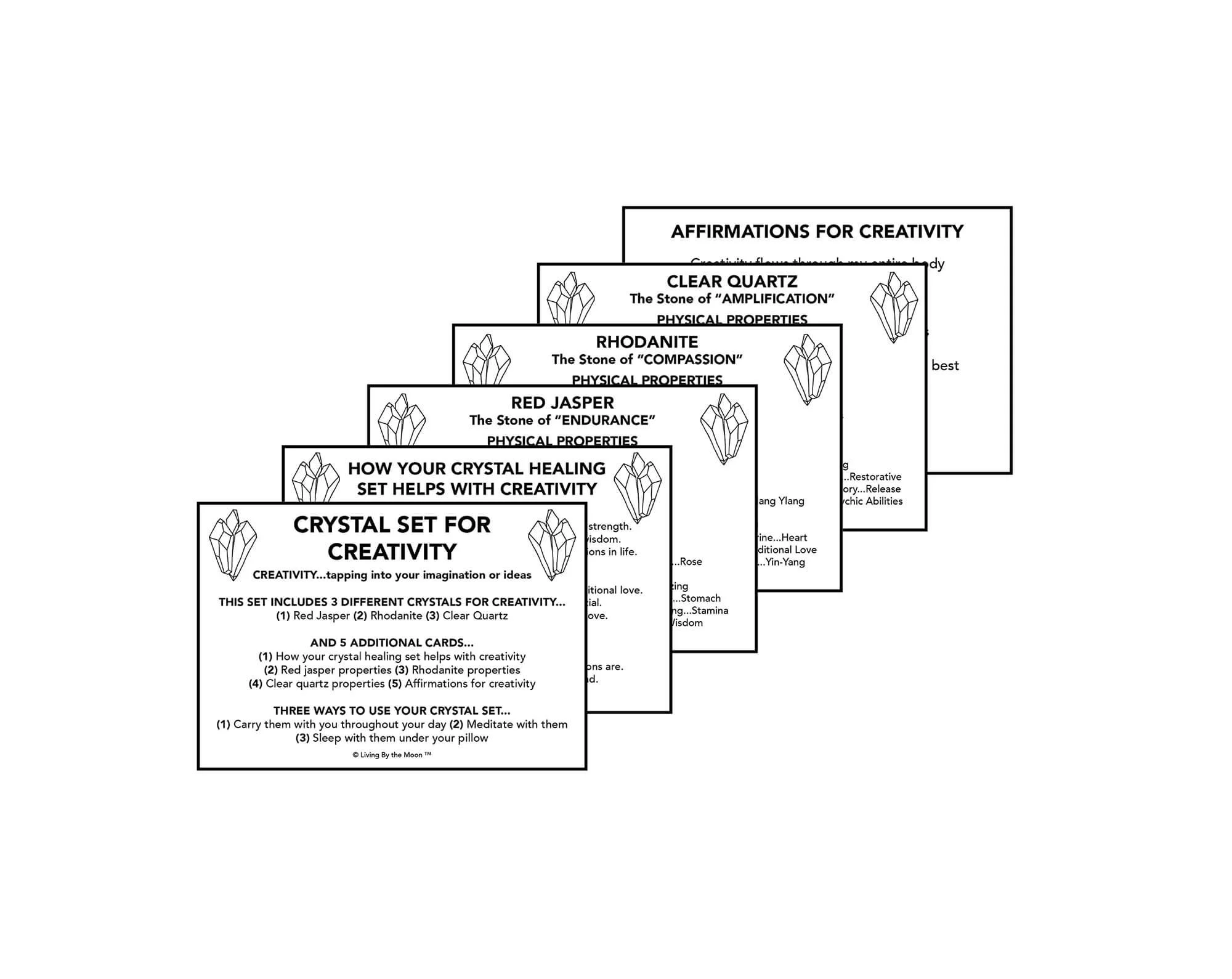 Creativity Crystal Healing Informational Card Set