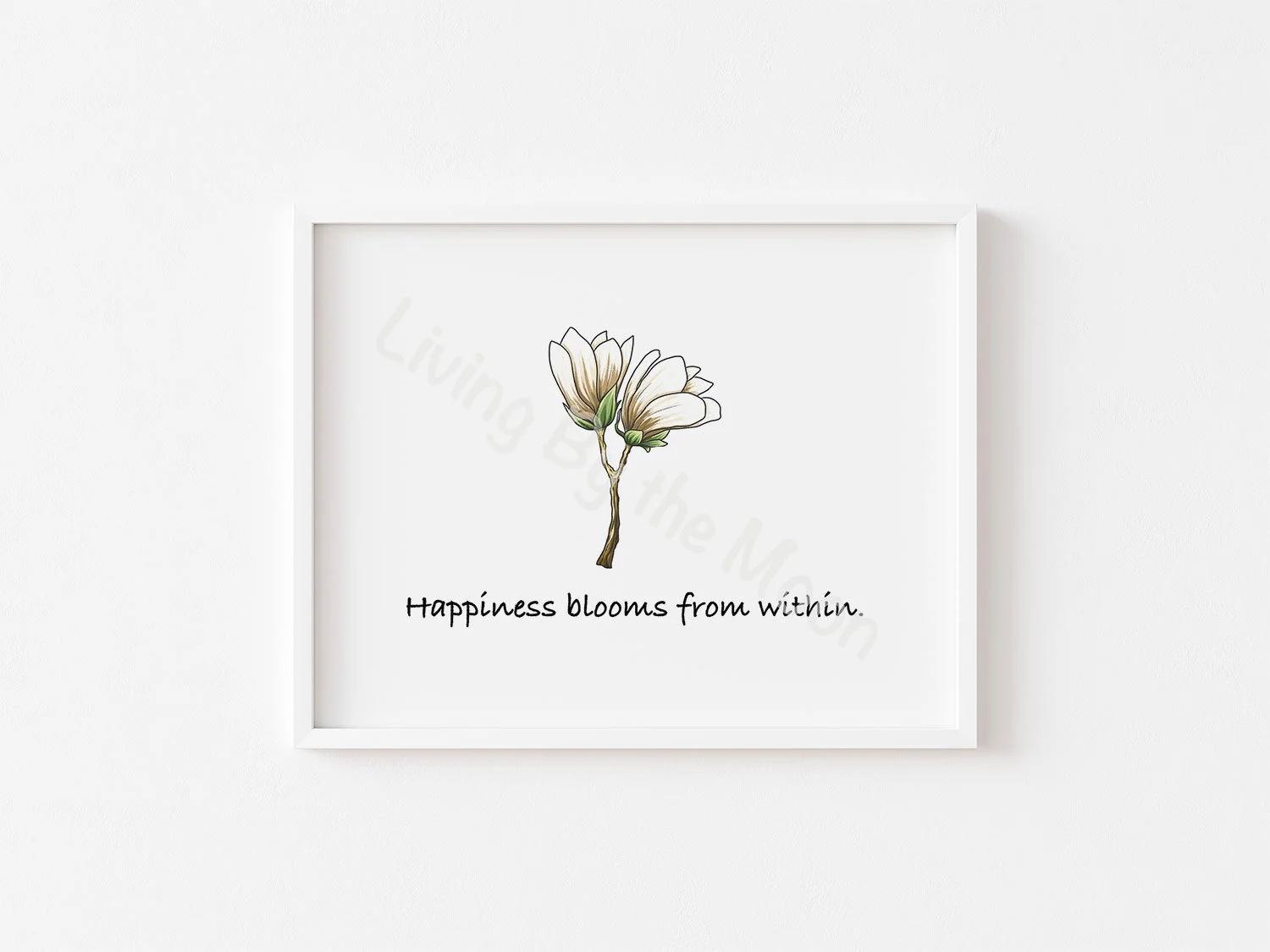 Flower Print White Frame Digital