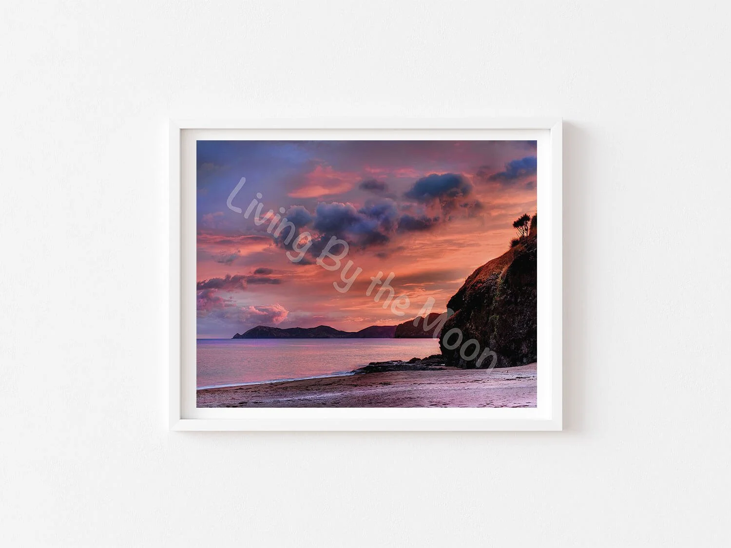 Lavender Evening Print White Frame Digital