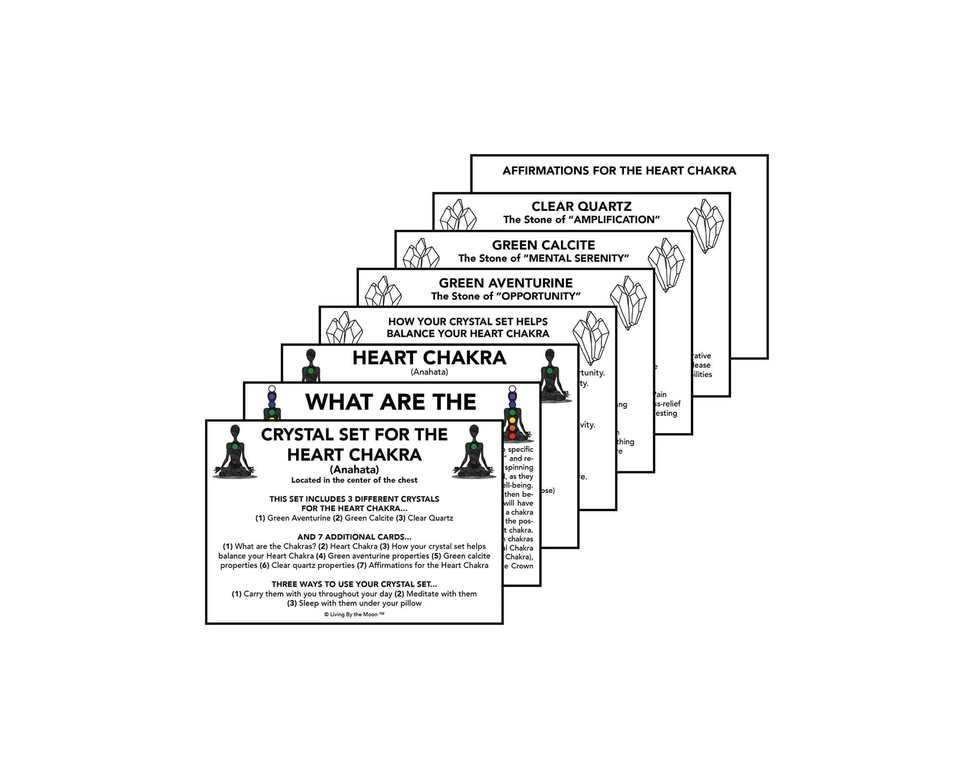 Heart Chakra Crystal Healing Informational Card Set