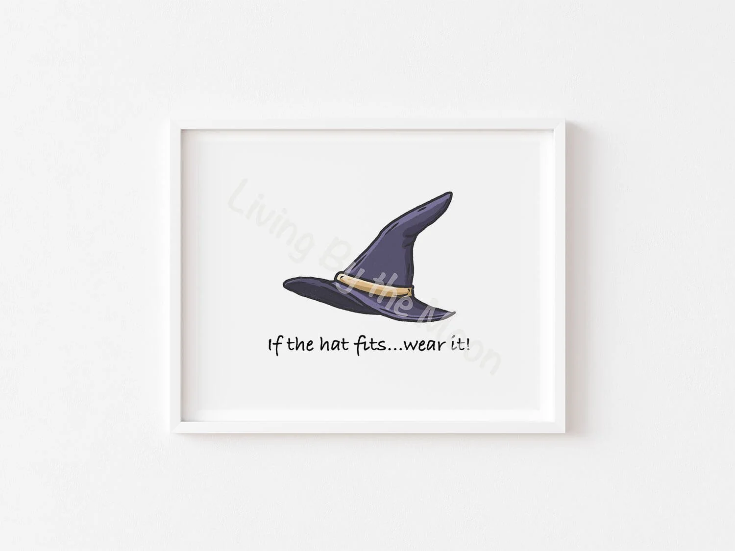 Witches Hat Print White Frame Digital