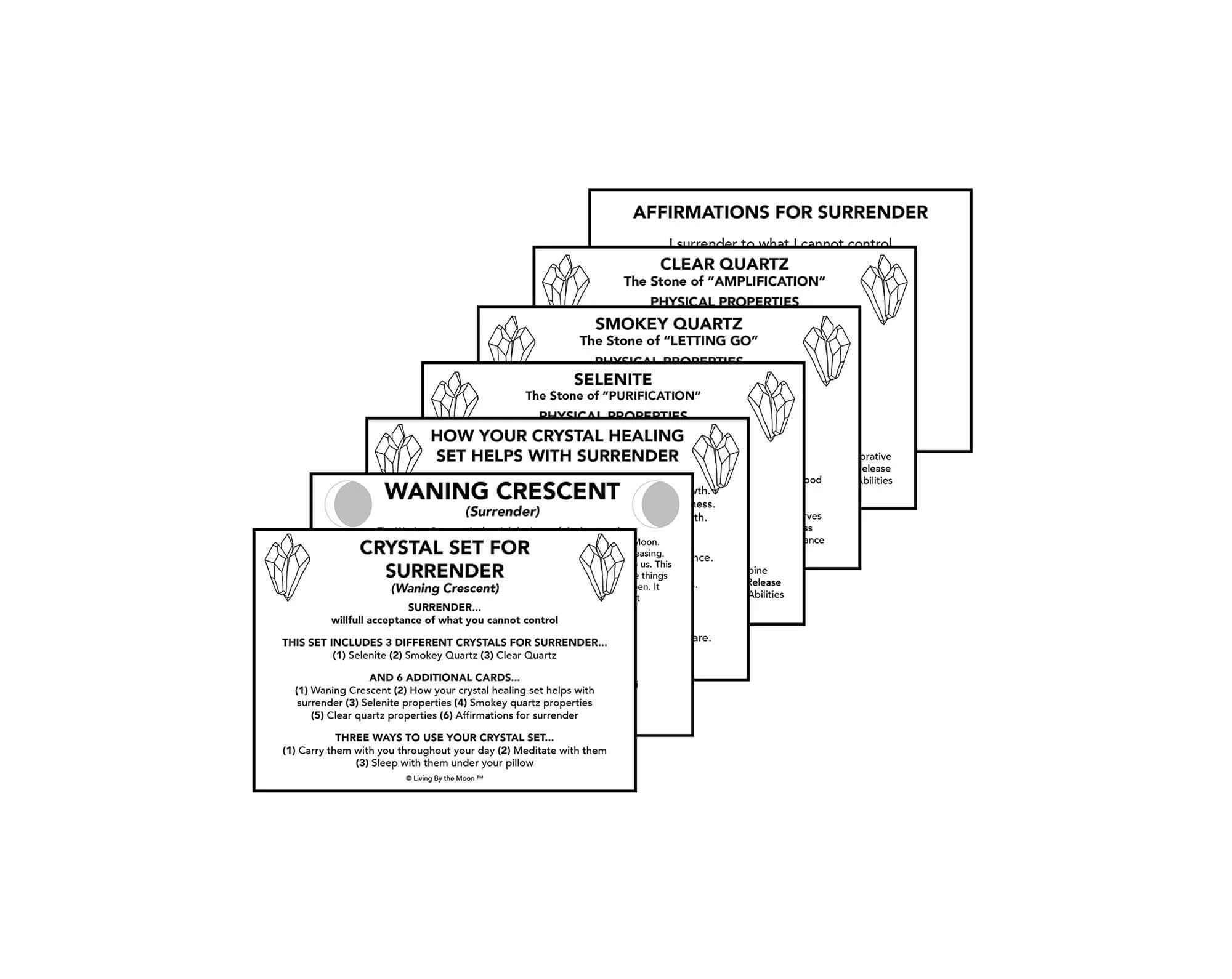 Surrender Crystal Healing Informational Card Set