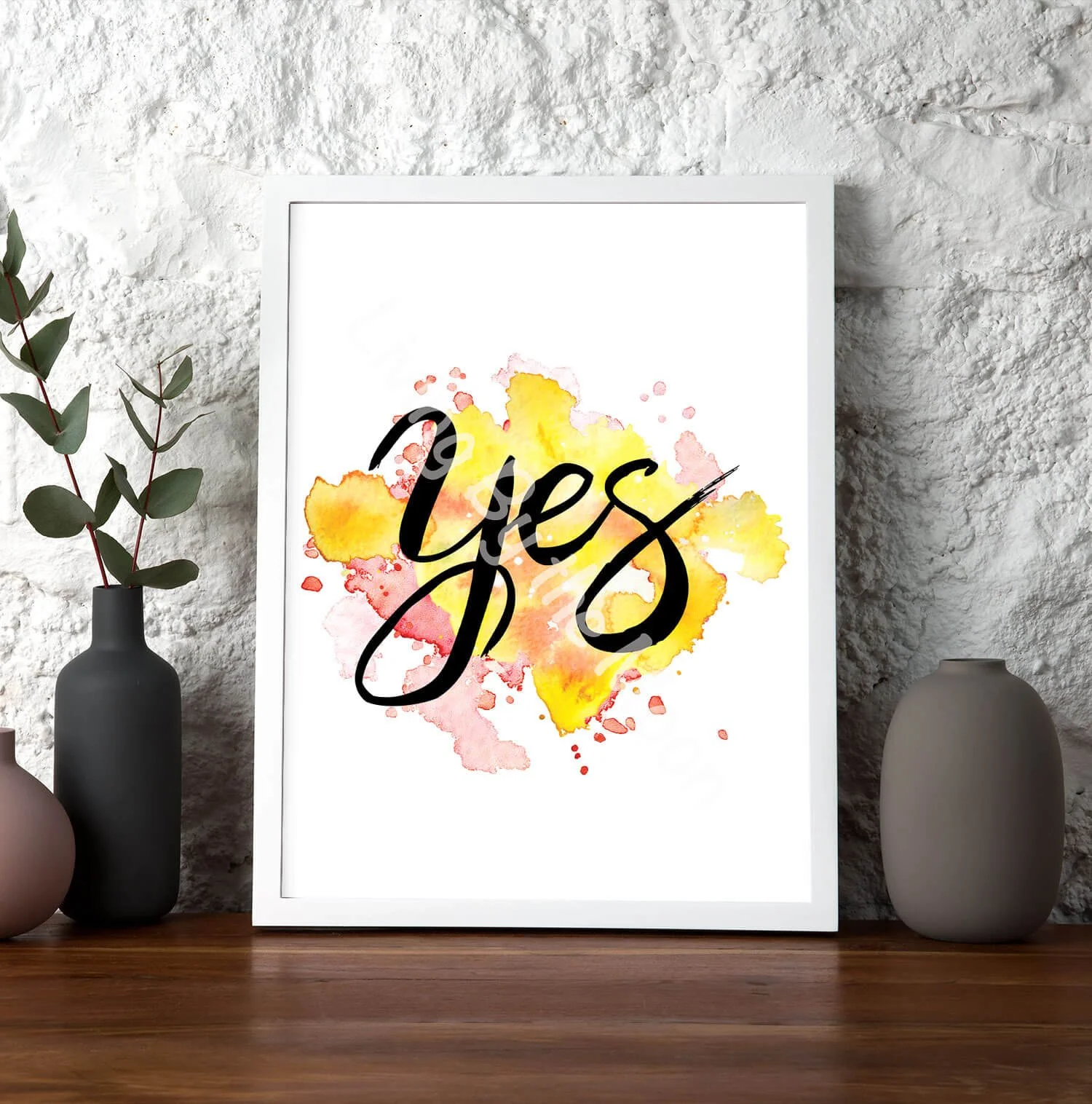 Yes Print White Frame Digital