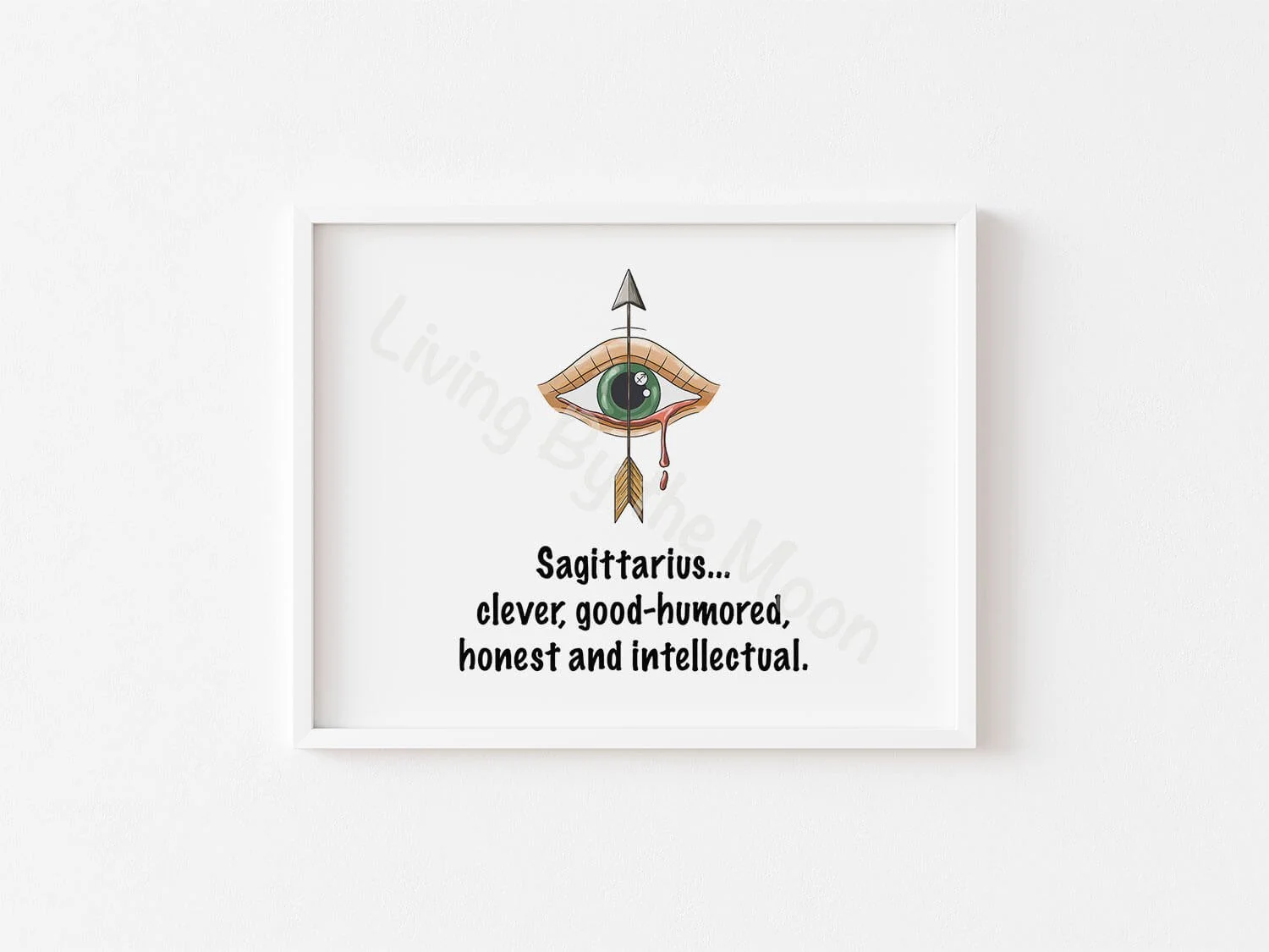 Sagittarius Print White Frame Digital