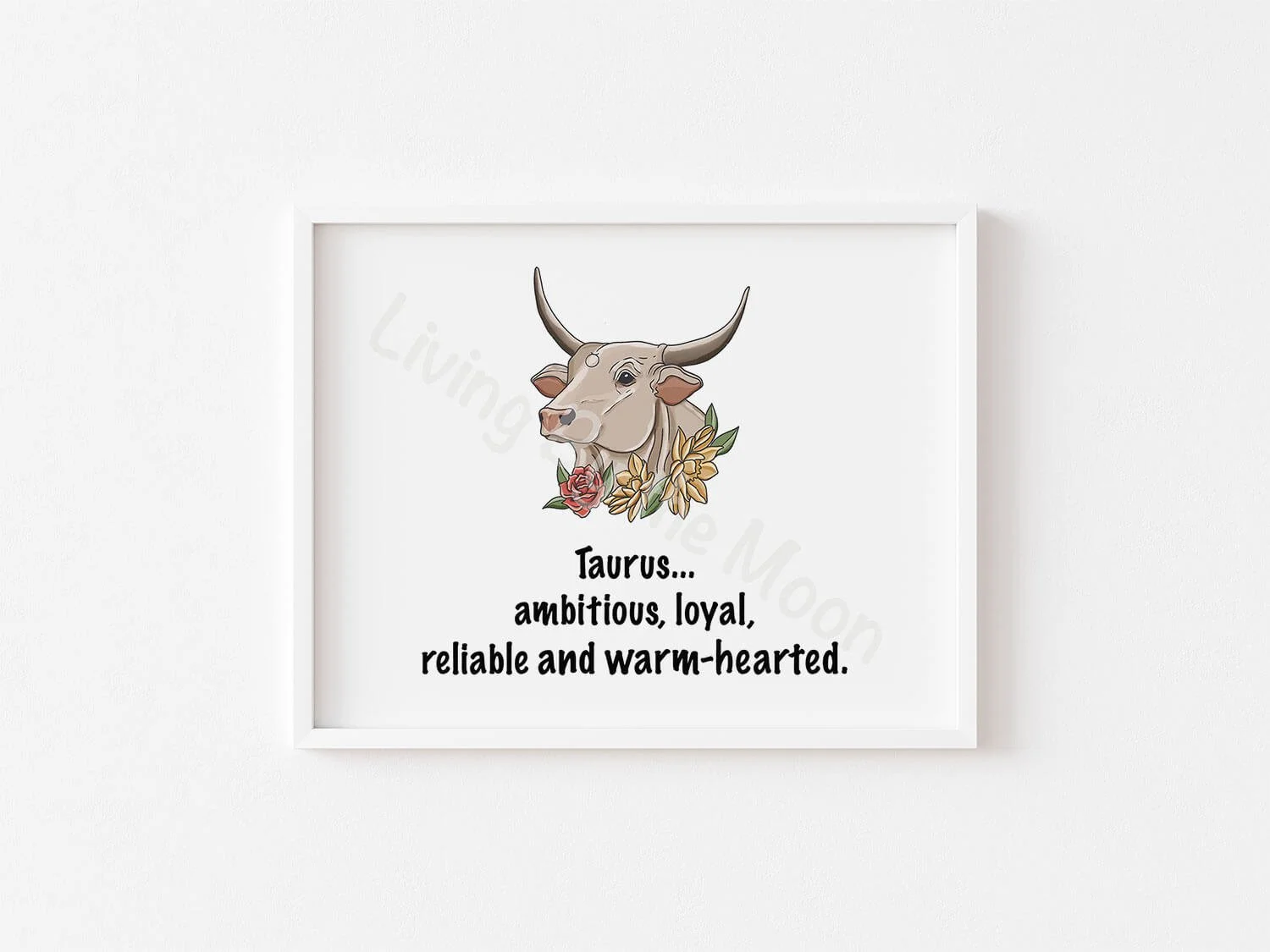 Taurus Print White Frame Digital