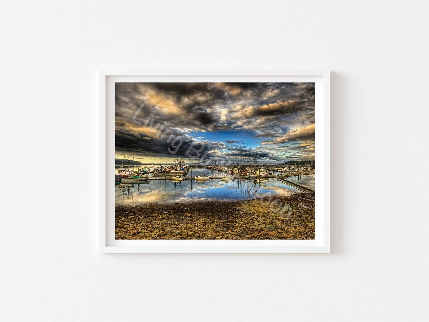 Boat Buffet Print White Frame Digital