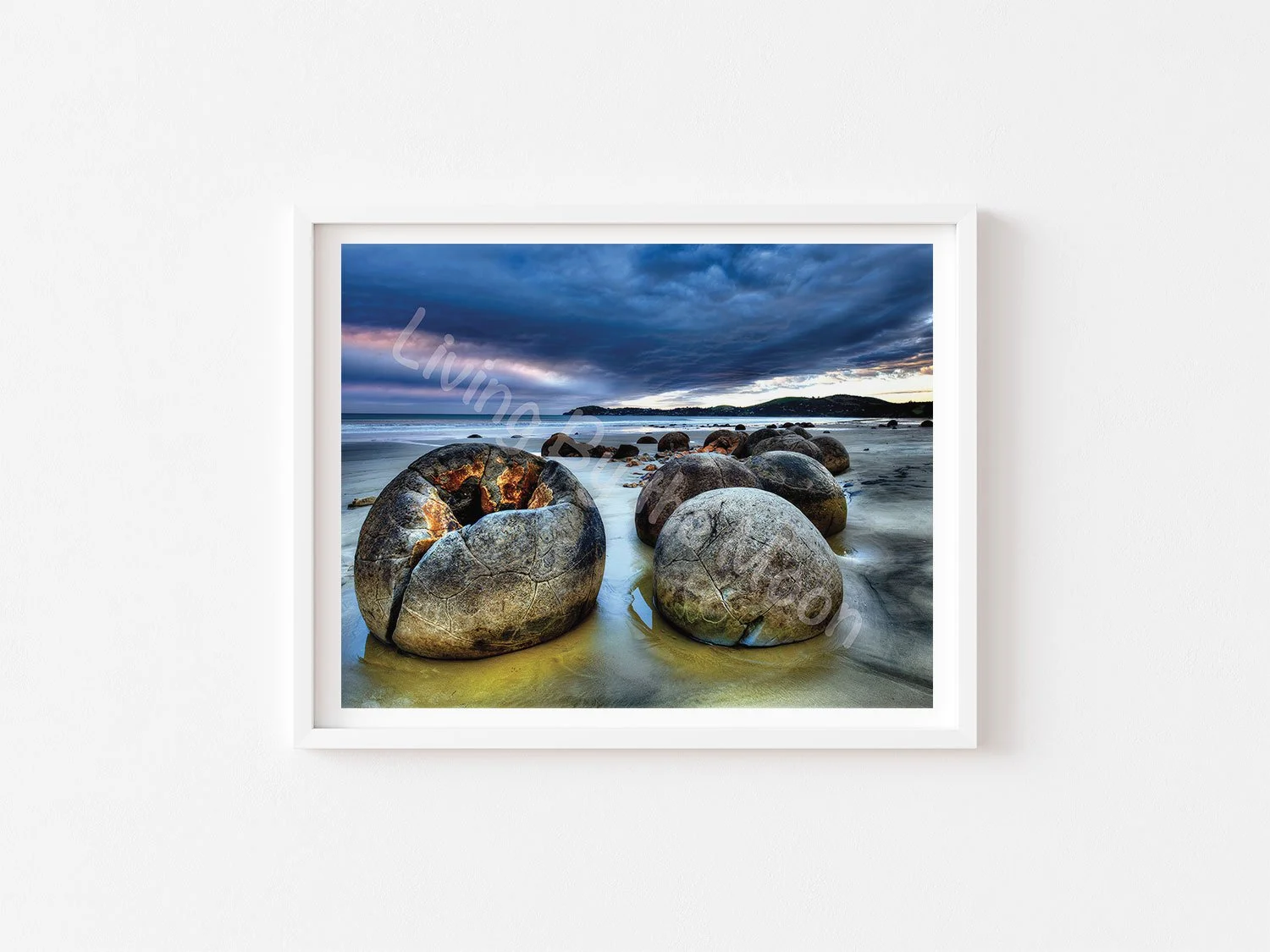 Rock Eggs Print White Frame Digital