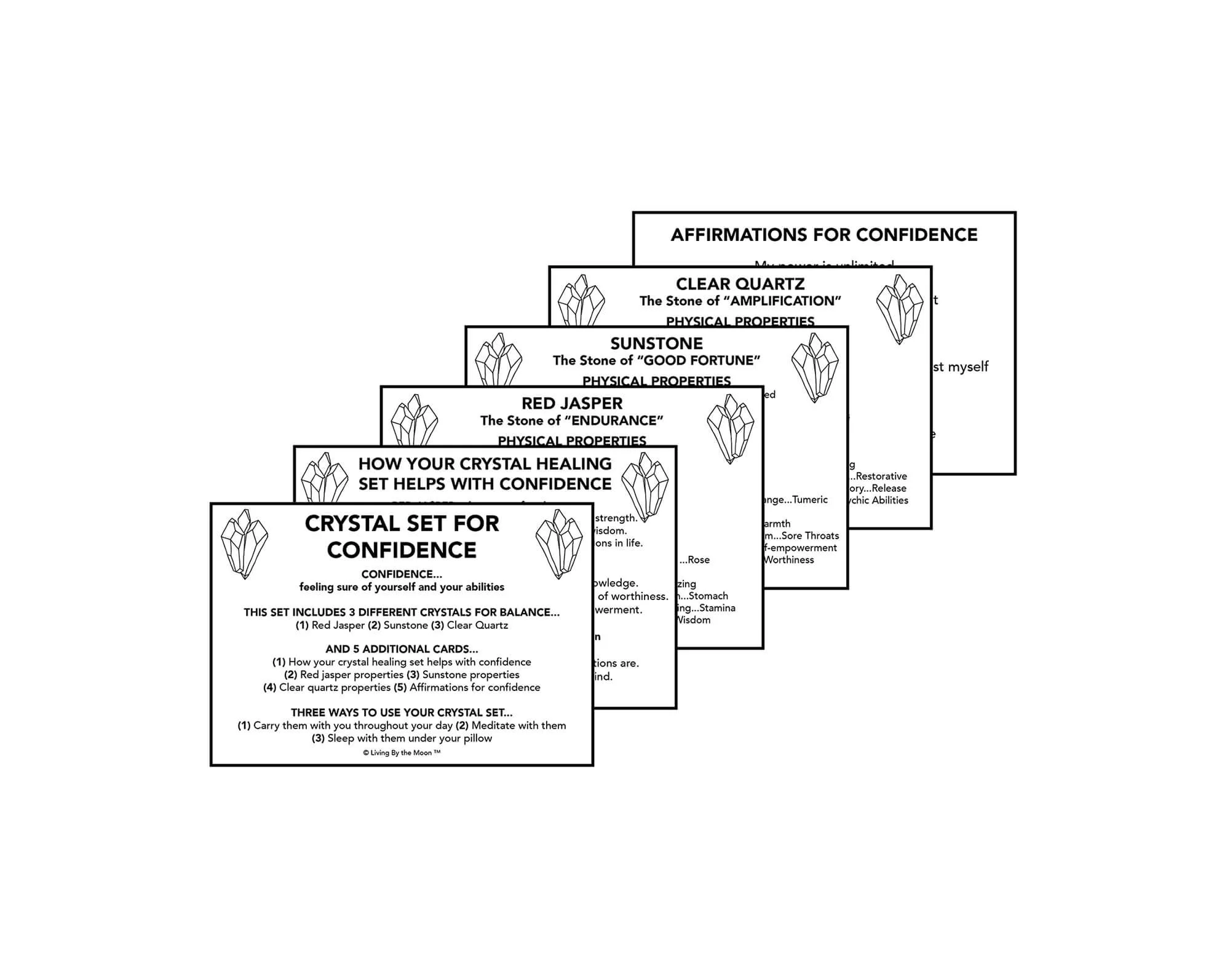 Confidence Crystal Healing Informational Card Set