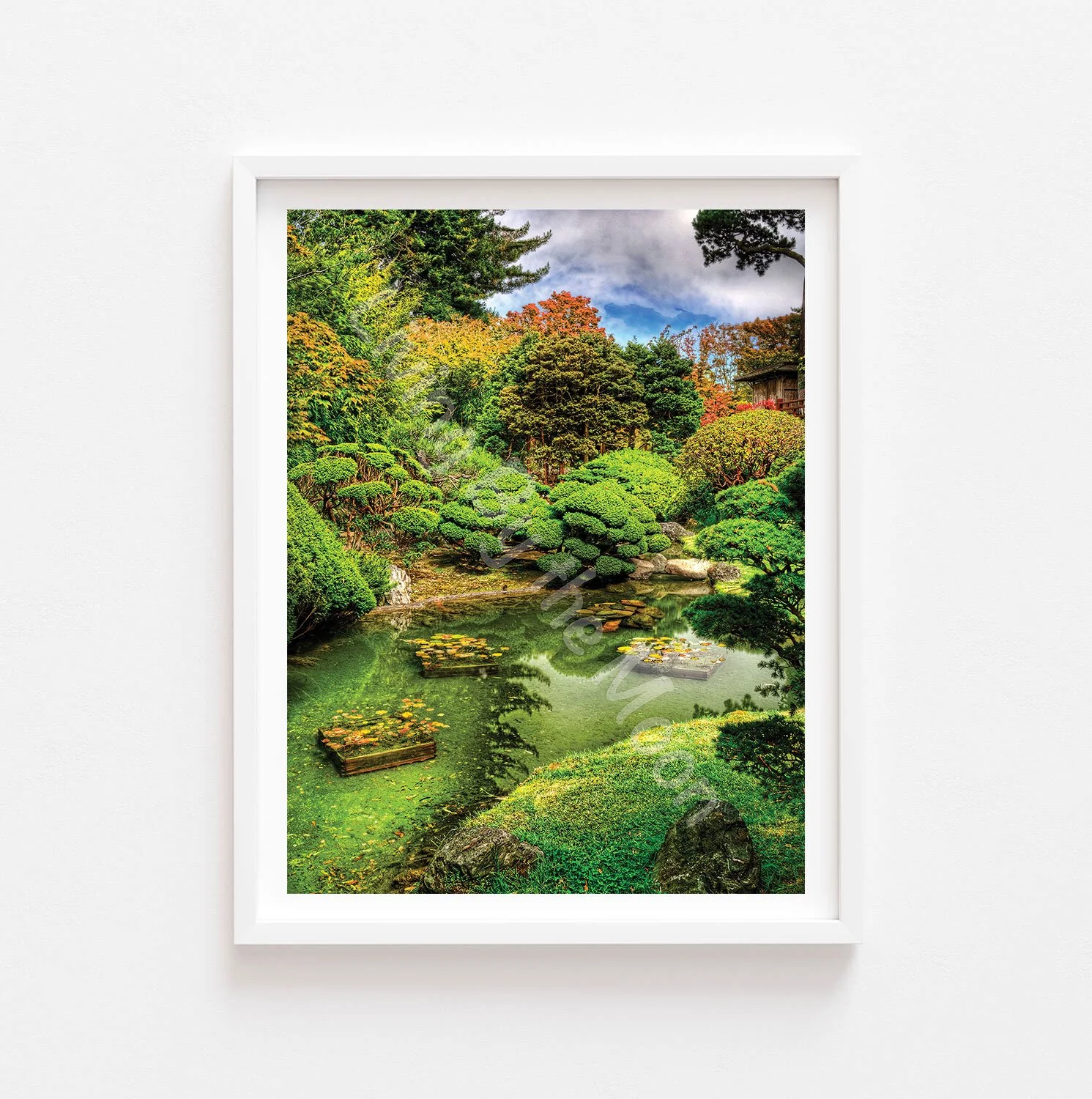 Zen Garden Print White Frame Digital