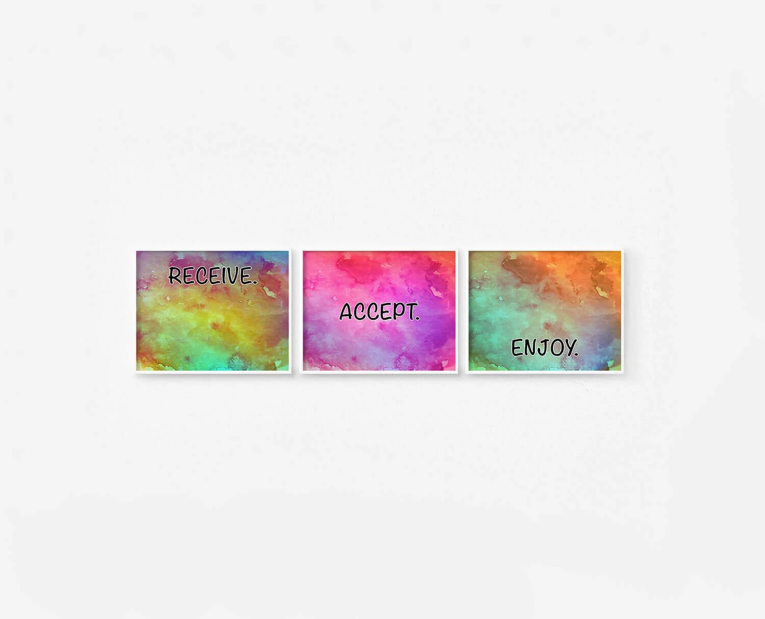 Receive Accept Enjoy Prints White Frames Digital