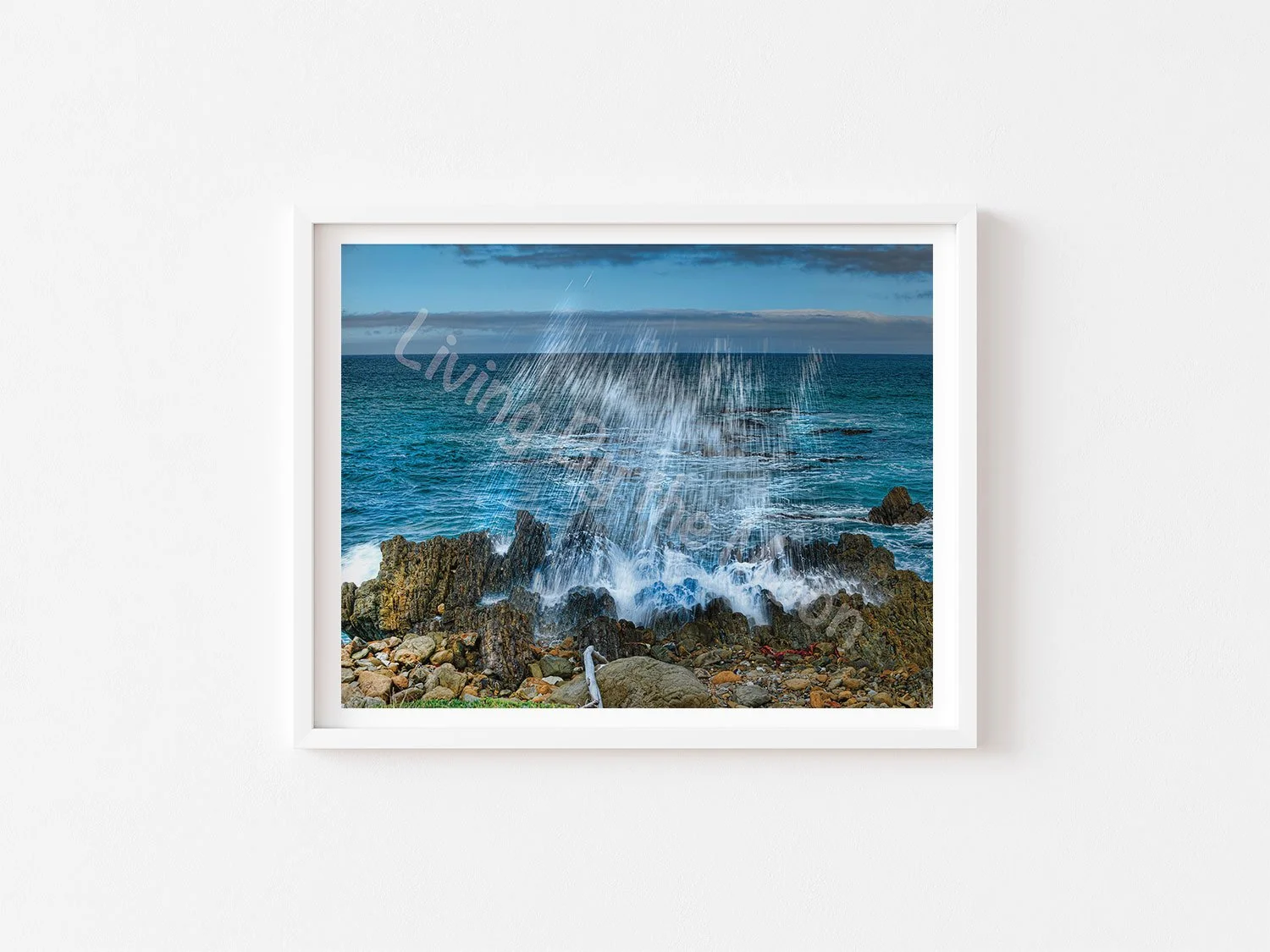 Water Rays Print White Frame Digital