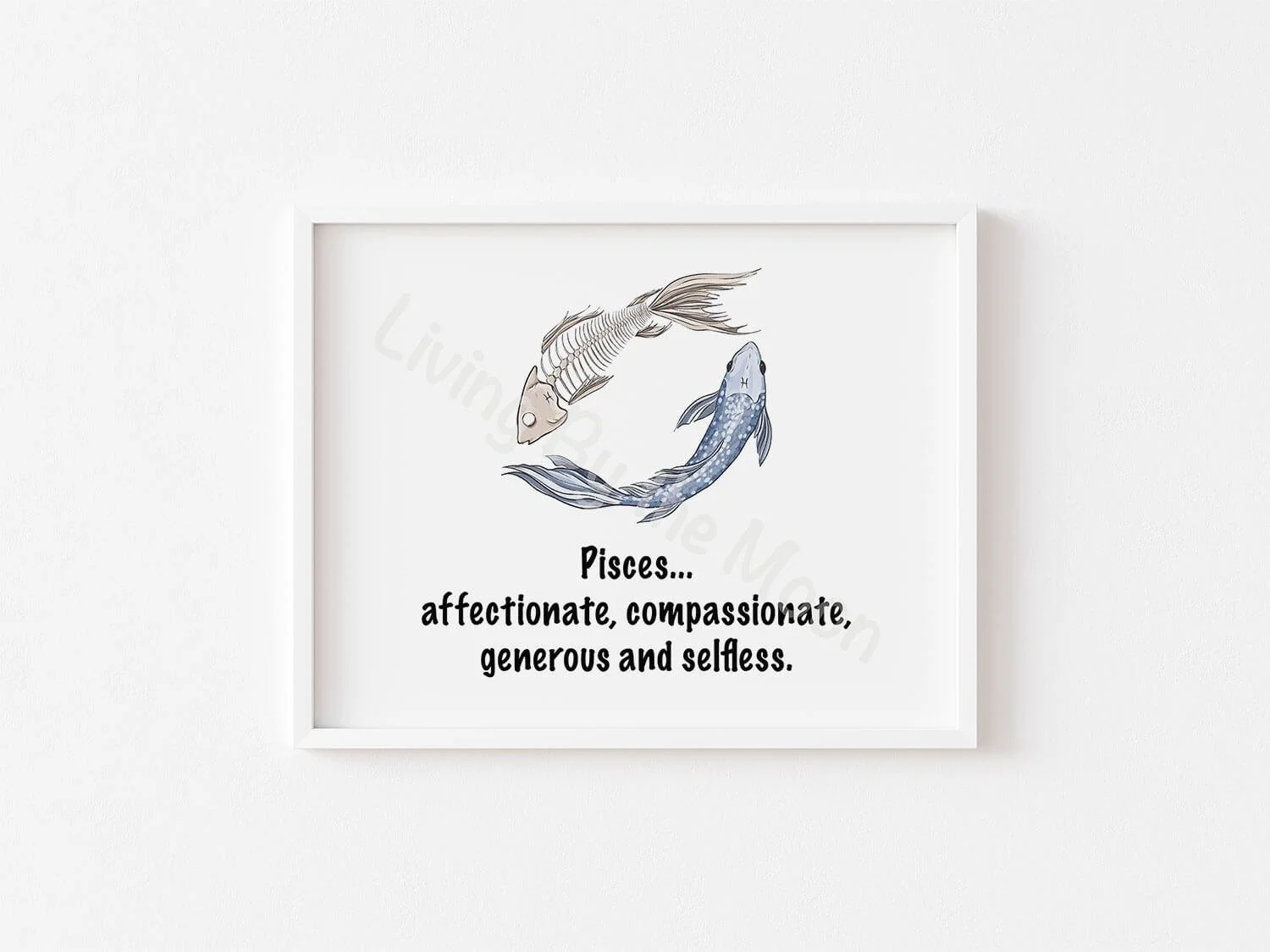 Pisces Print White Frame Digital