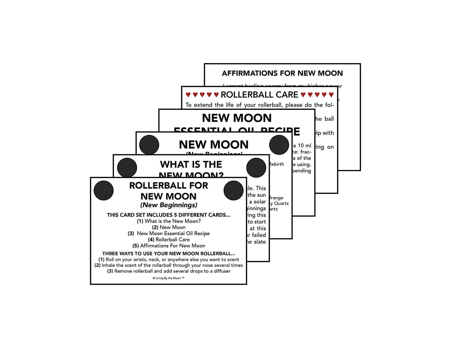 New Moon Essential Oil Rollerball Informational Card Set Mockup