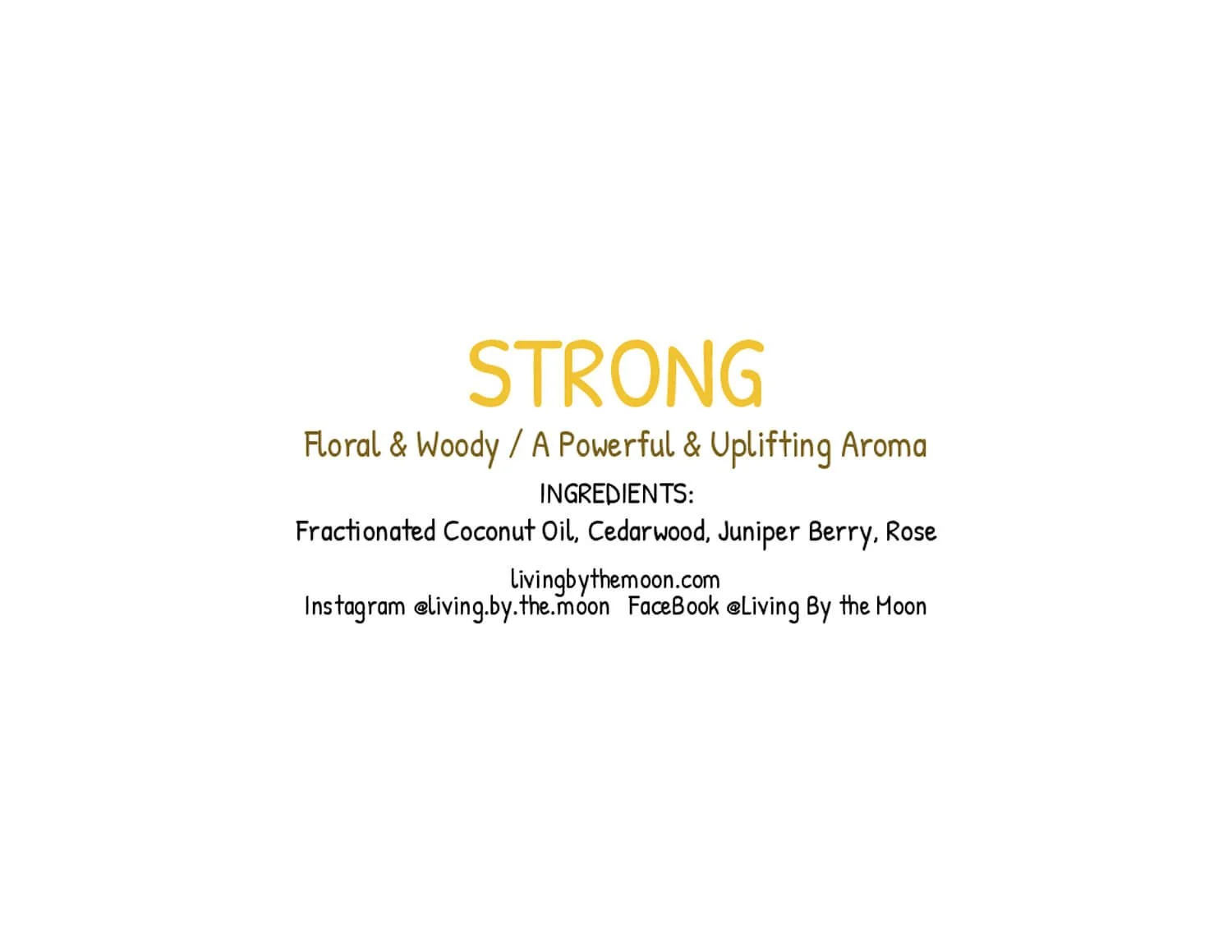 Uplifting Word Strong Essential Oil Rollerball Informational Label