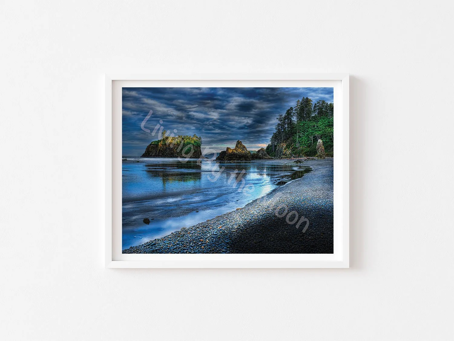 Pebble Beach Print White Frame Digital