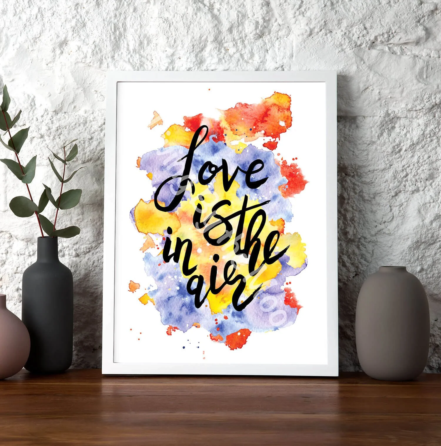 Love is in the Air Print White Frame Digital
