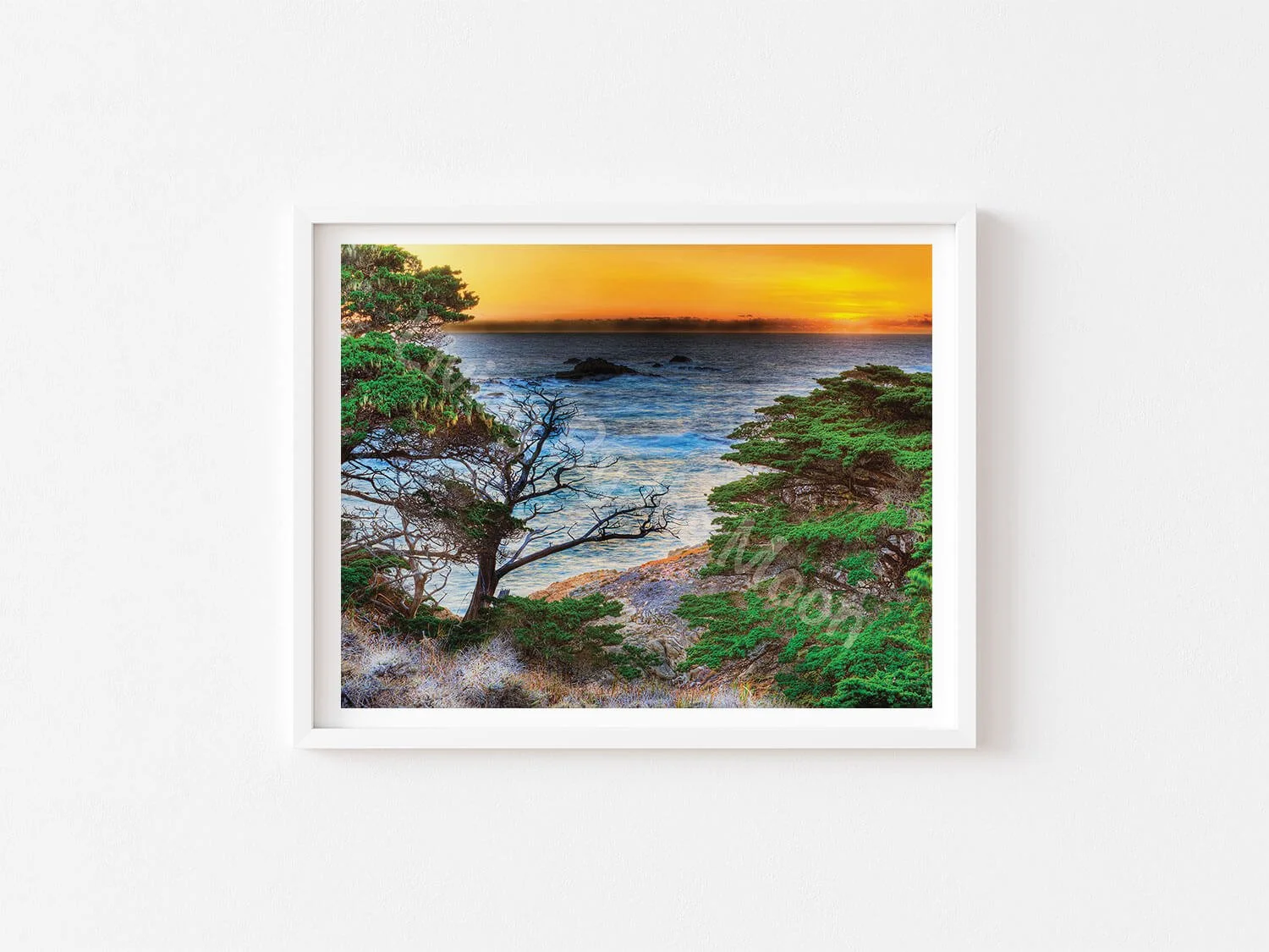 Evening Sunset Print White Frame Digital