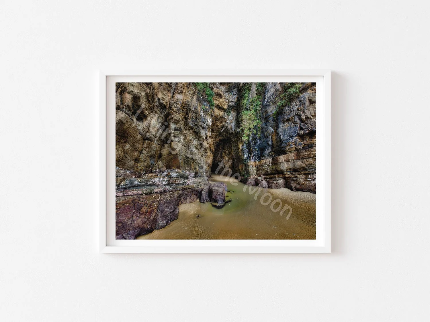 Mystical Cave Print White Frame Digital